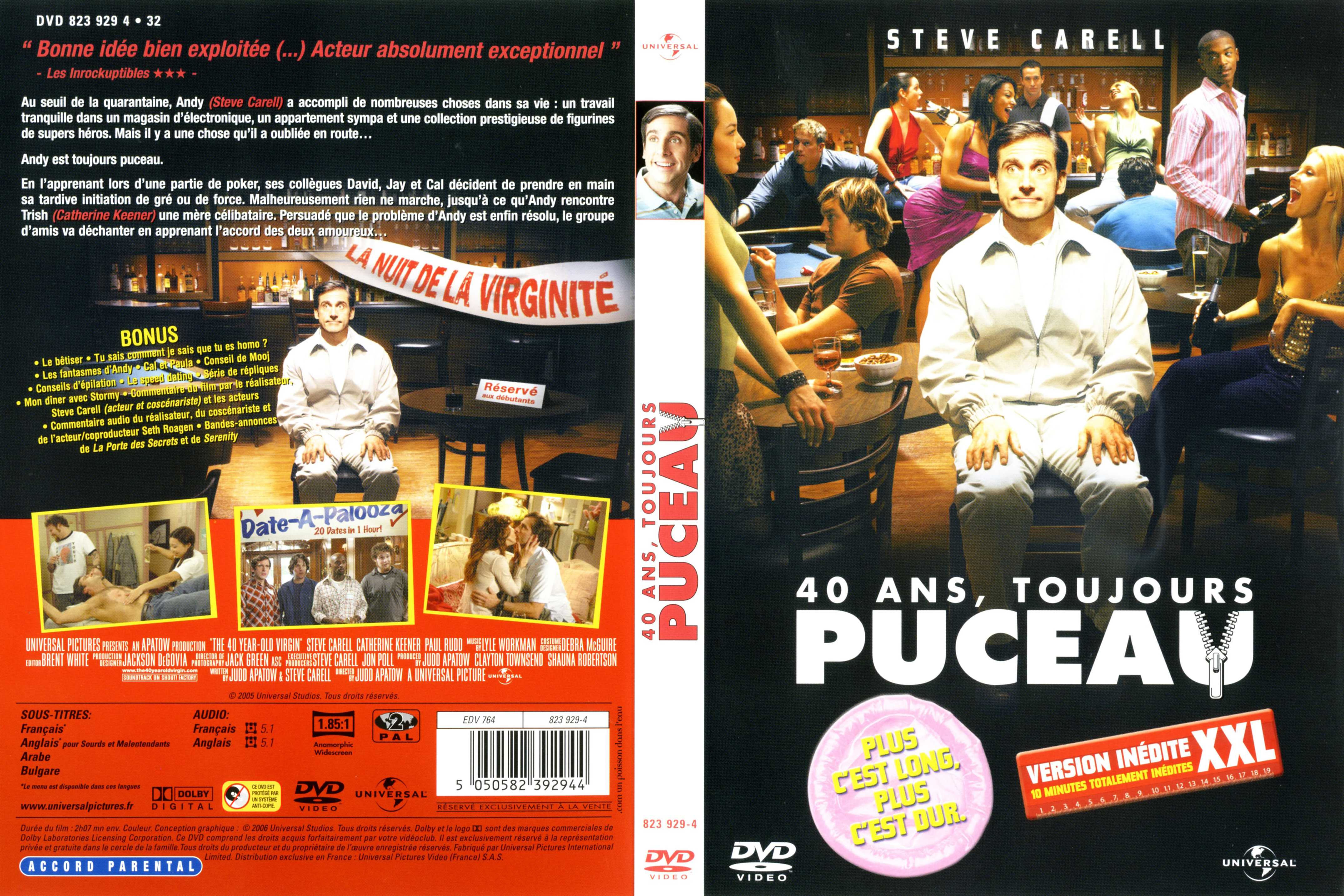 Jaquette DVD 40 ans toujours puceau