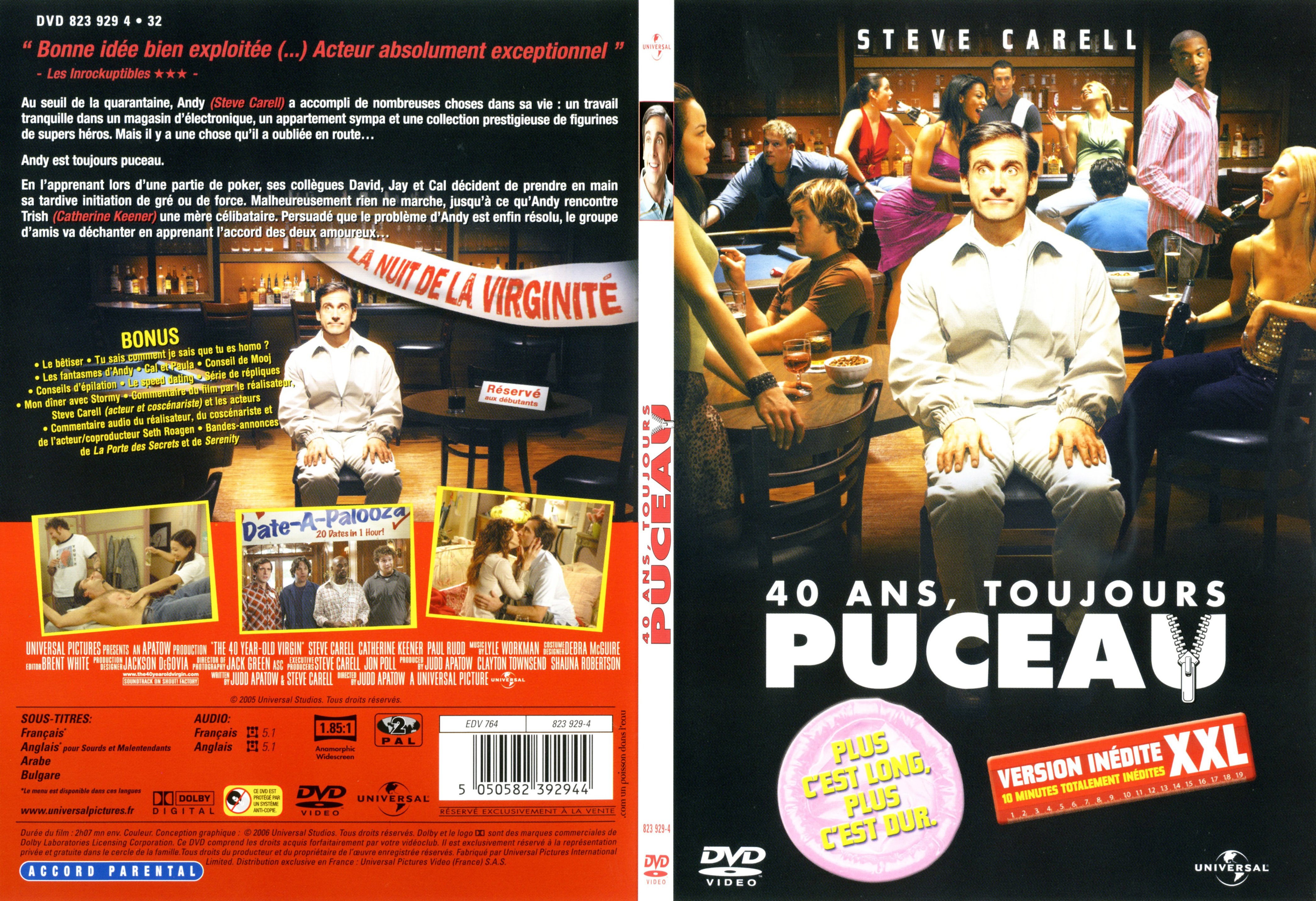 Jaquette DVD 40 ans toujours puceau - SLIM