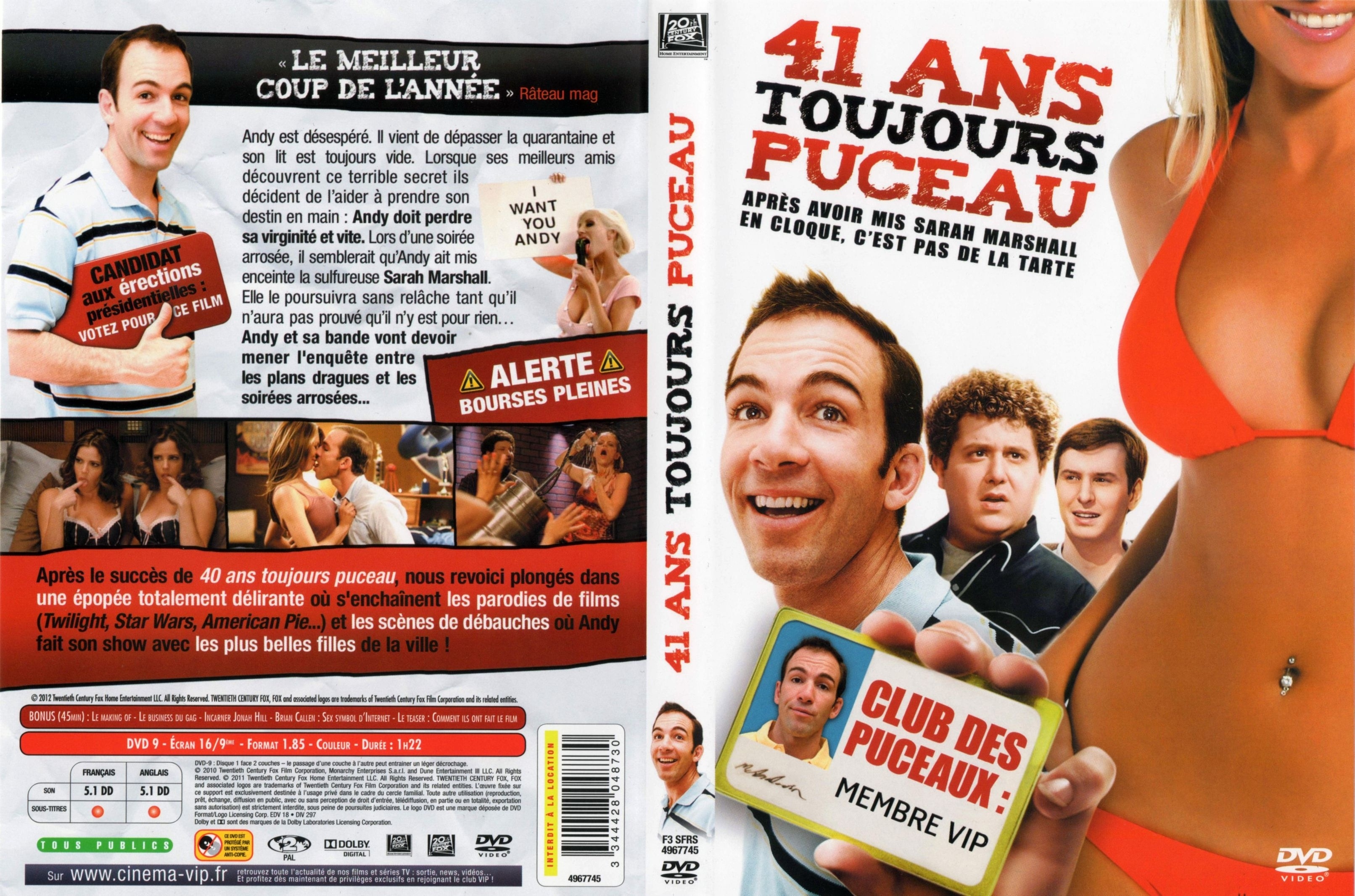 Jaquette DVD 41 Ans Toujours Puceau