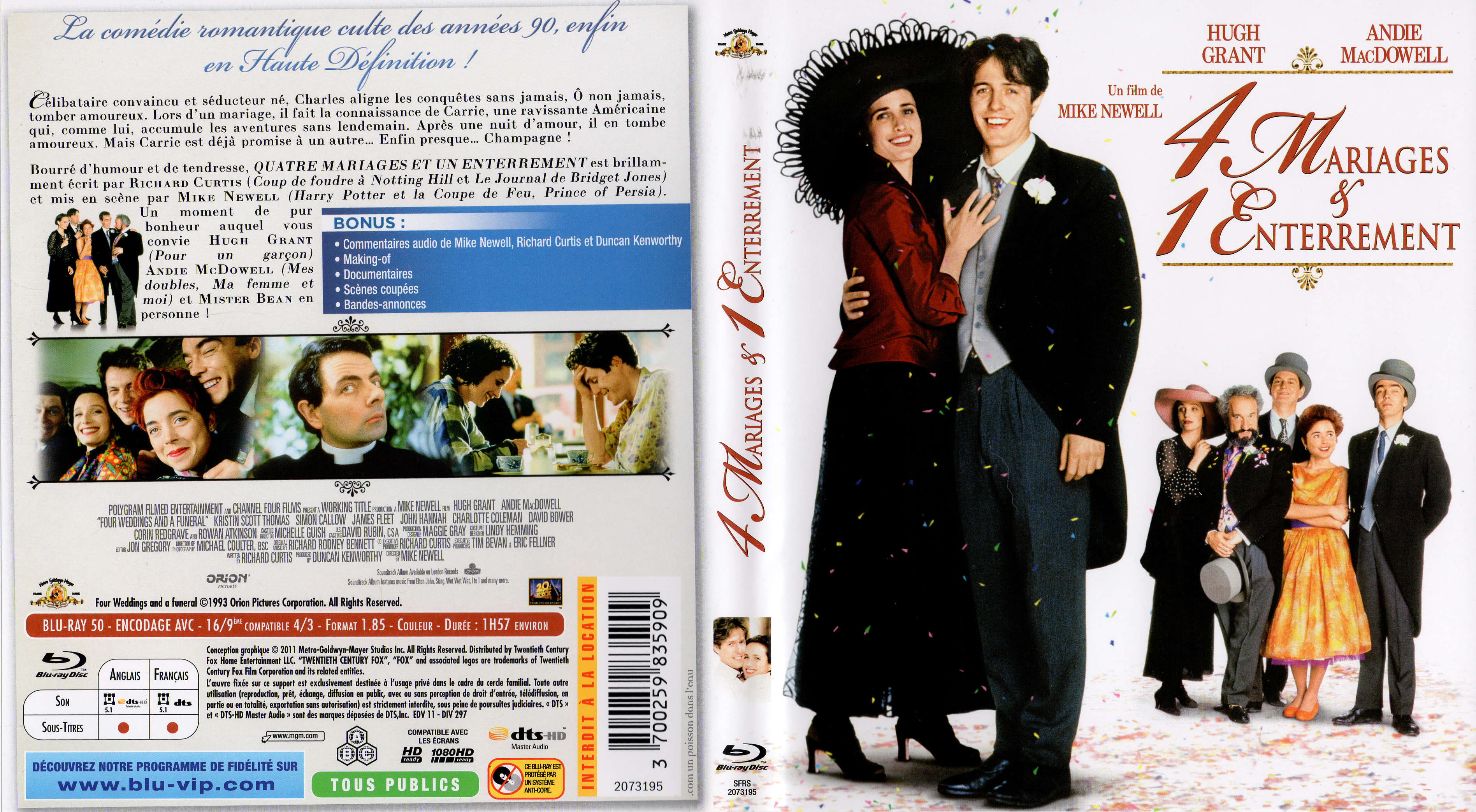 Jaquette DVD 4 mariages et 1 enterrement (BLU-RAY)
