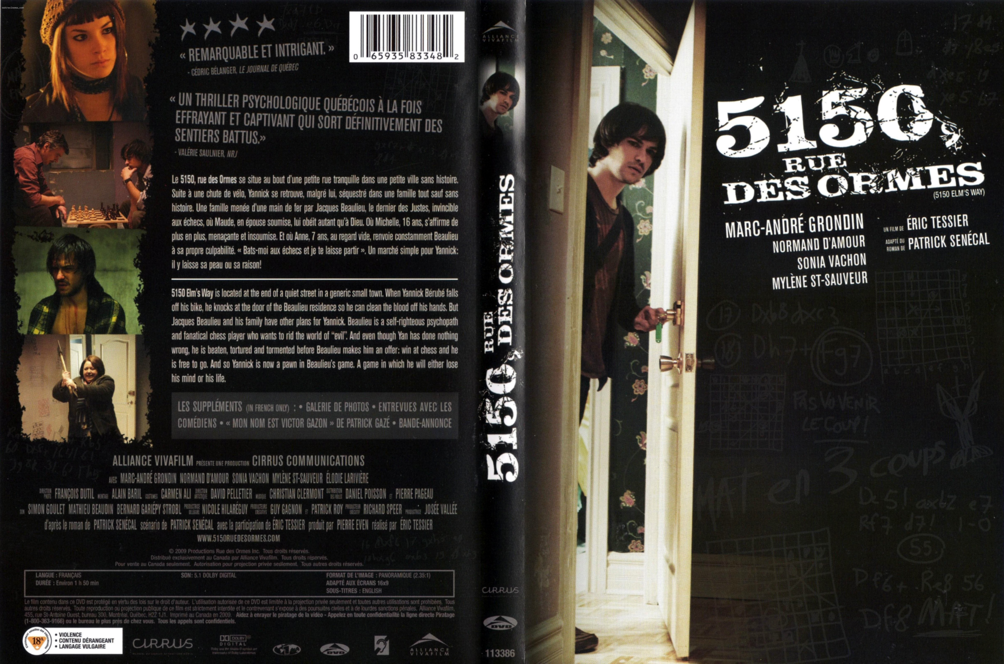 Jaquette DVD 5150 rue des ormes (Canadienne)