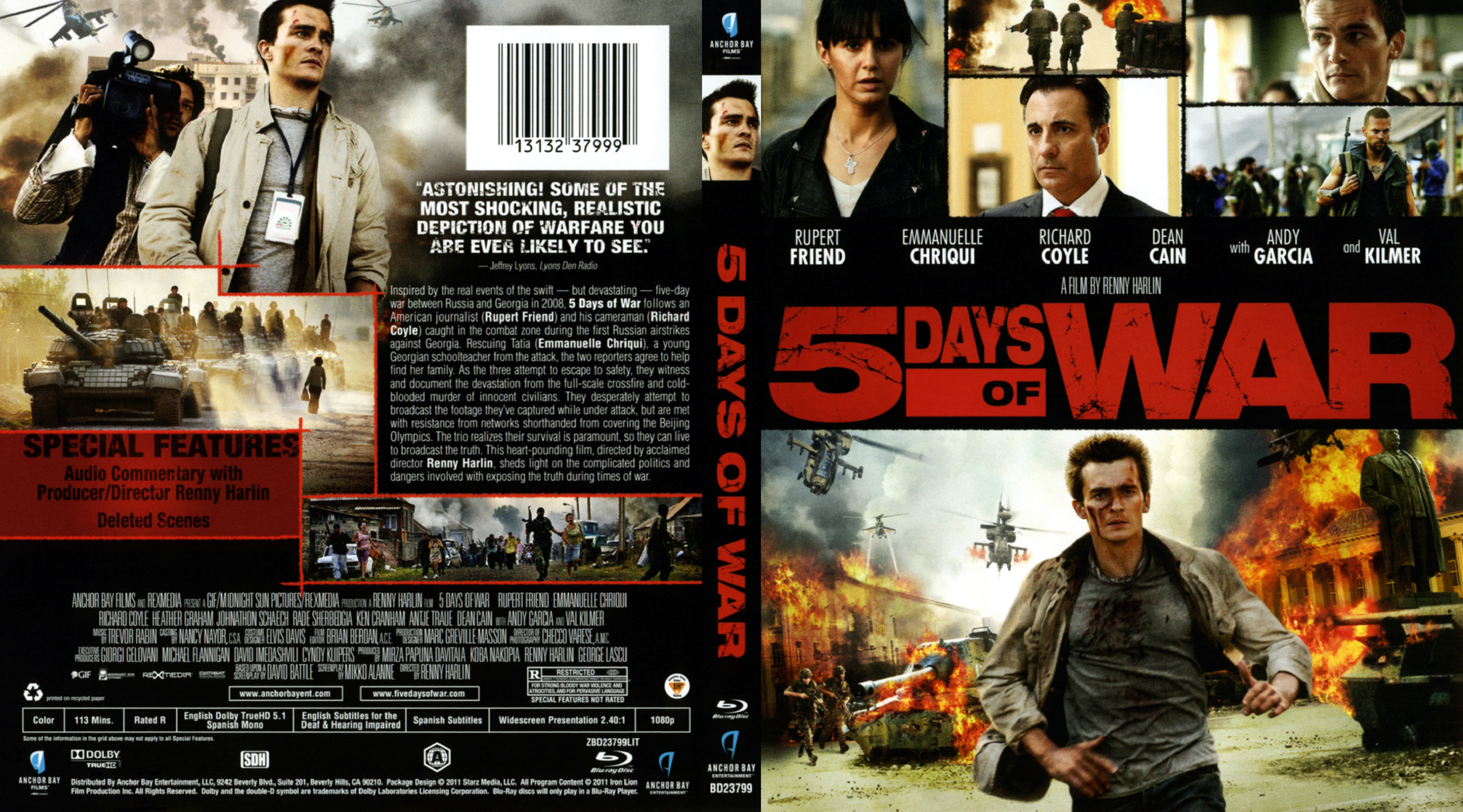 Jaquette DVD 5 days of war - Etat de guerre (2011) (Canadienne) (BLU-RAY)