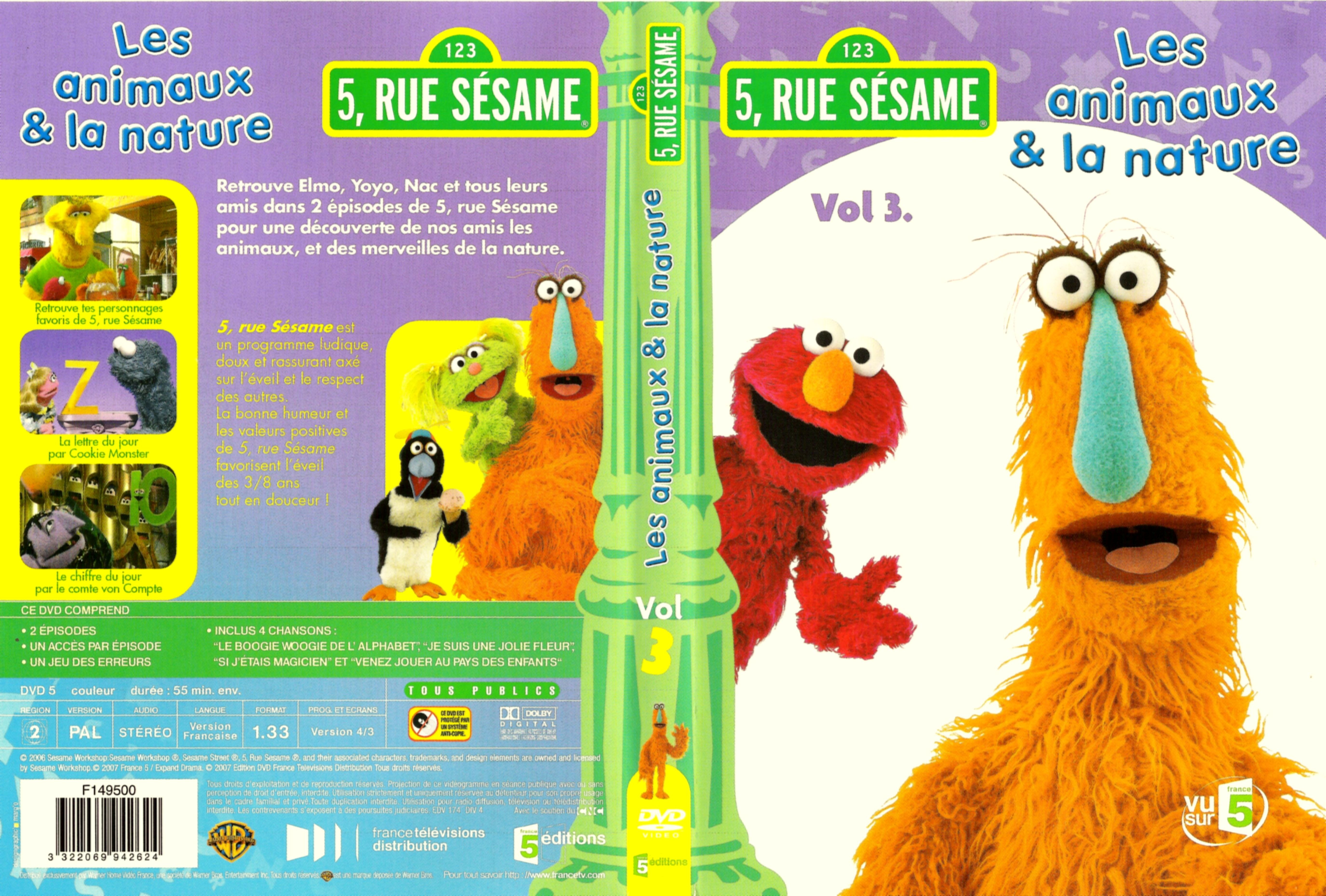 Jaquette DVD 5 rue Sesame vol 03