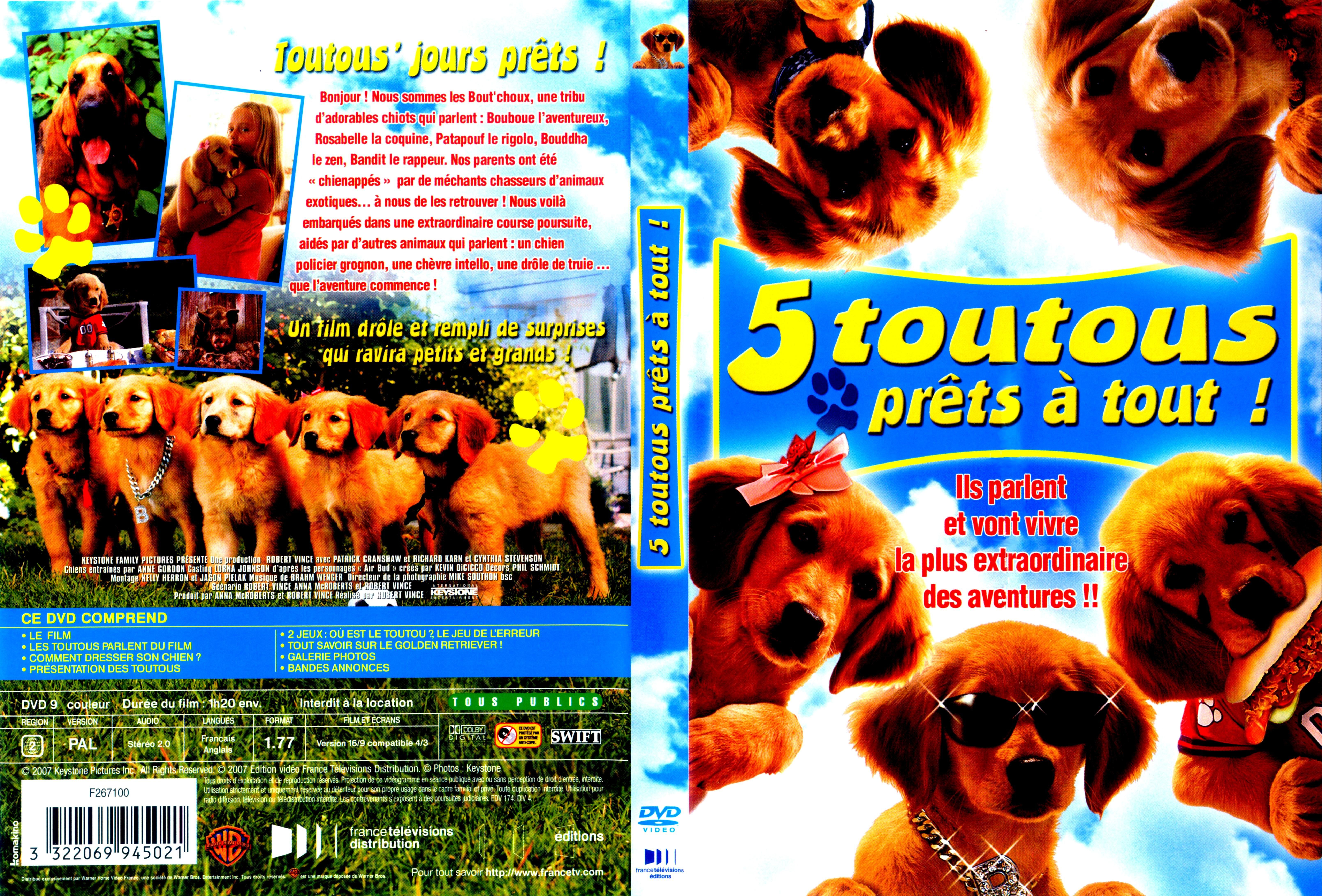 Jaquette DVD 5 toutous prets  tout