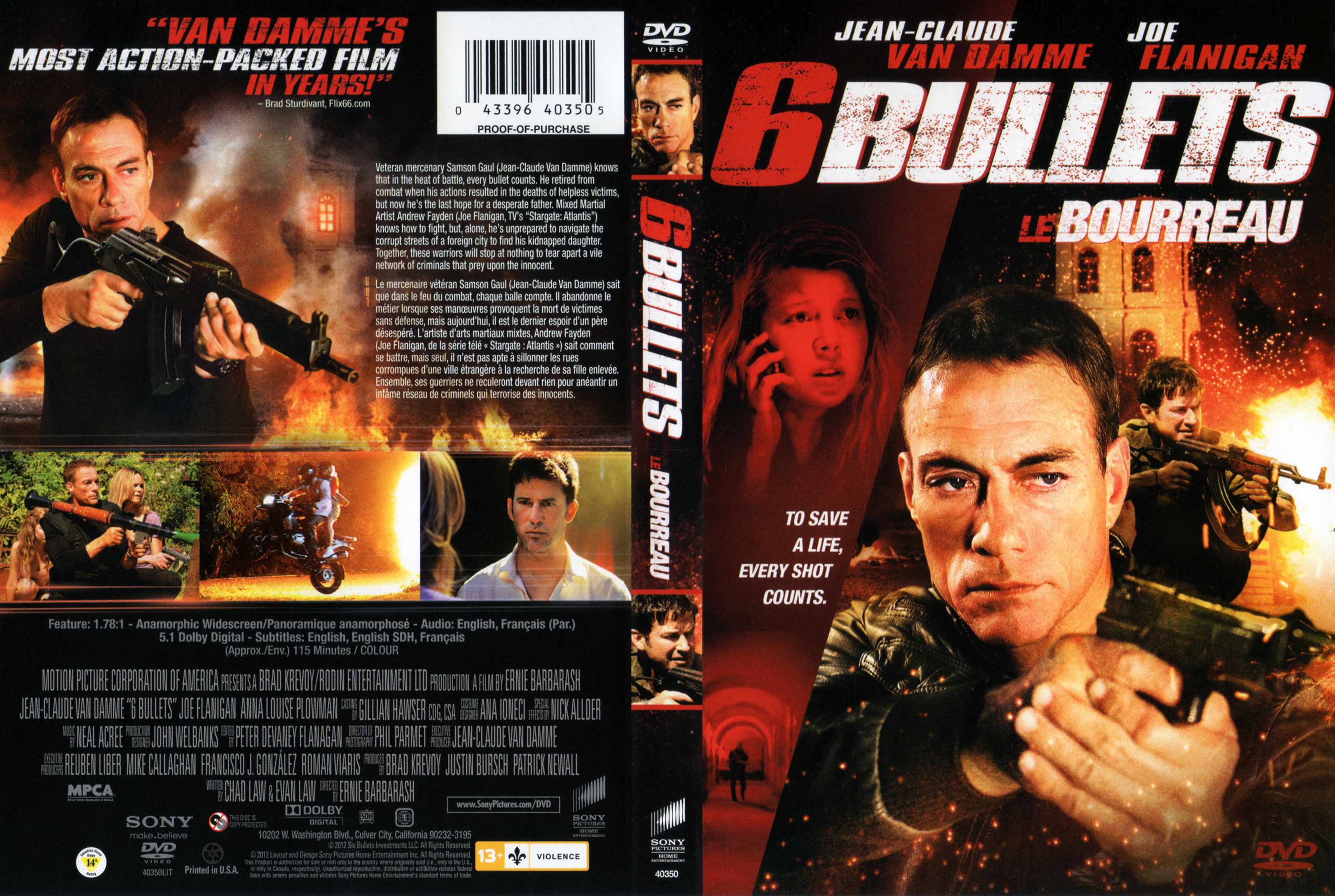 Jaquette DVD 6 Bullets - Le bourreau (Canadienne)