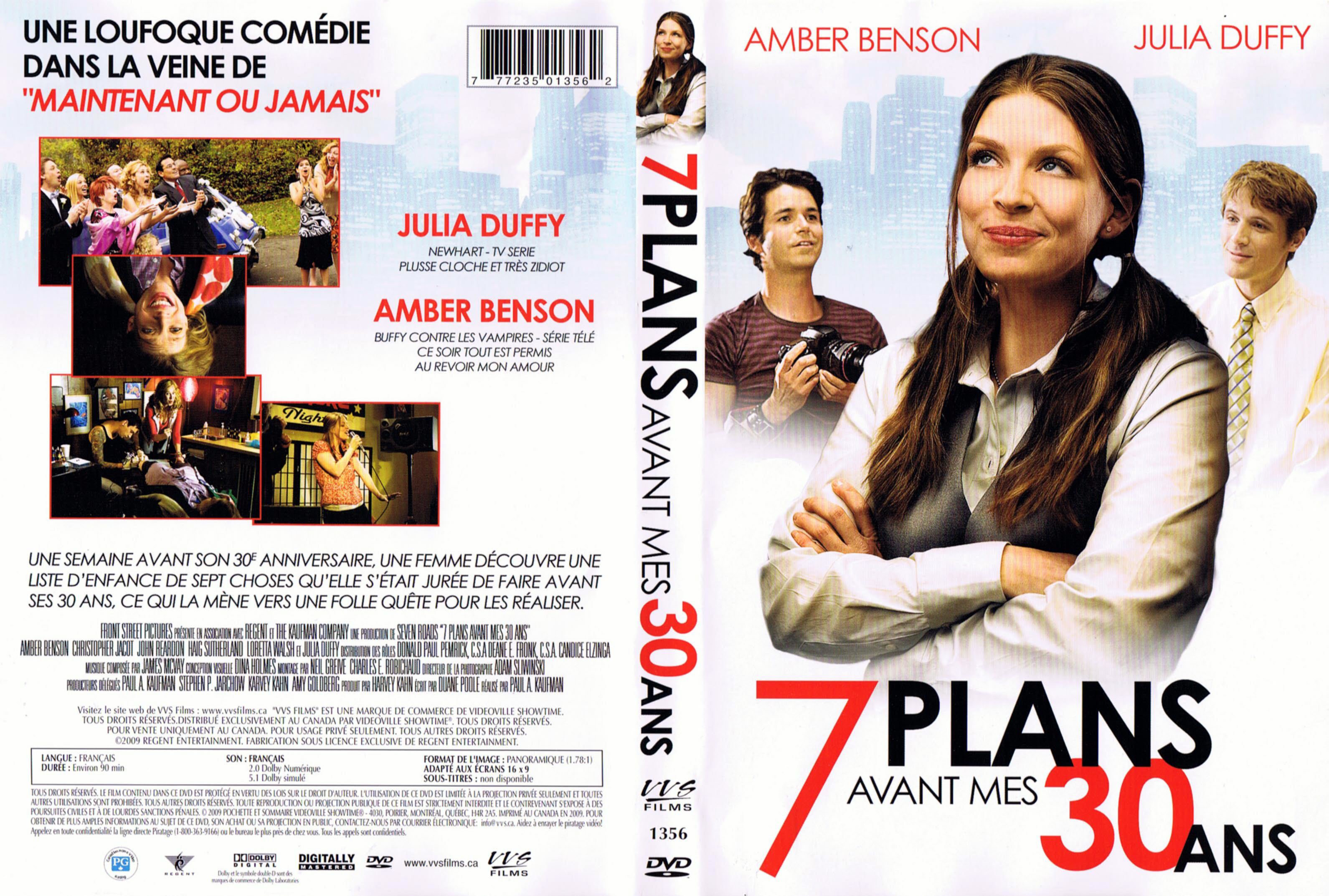 Jaquette DVD 7 plans avant mes 30 ans (Canadienne)