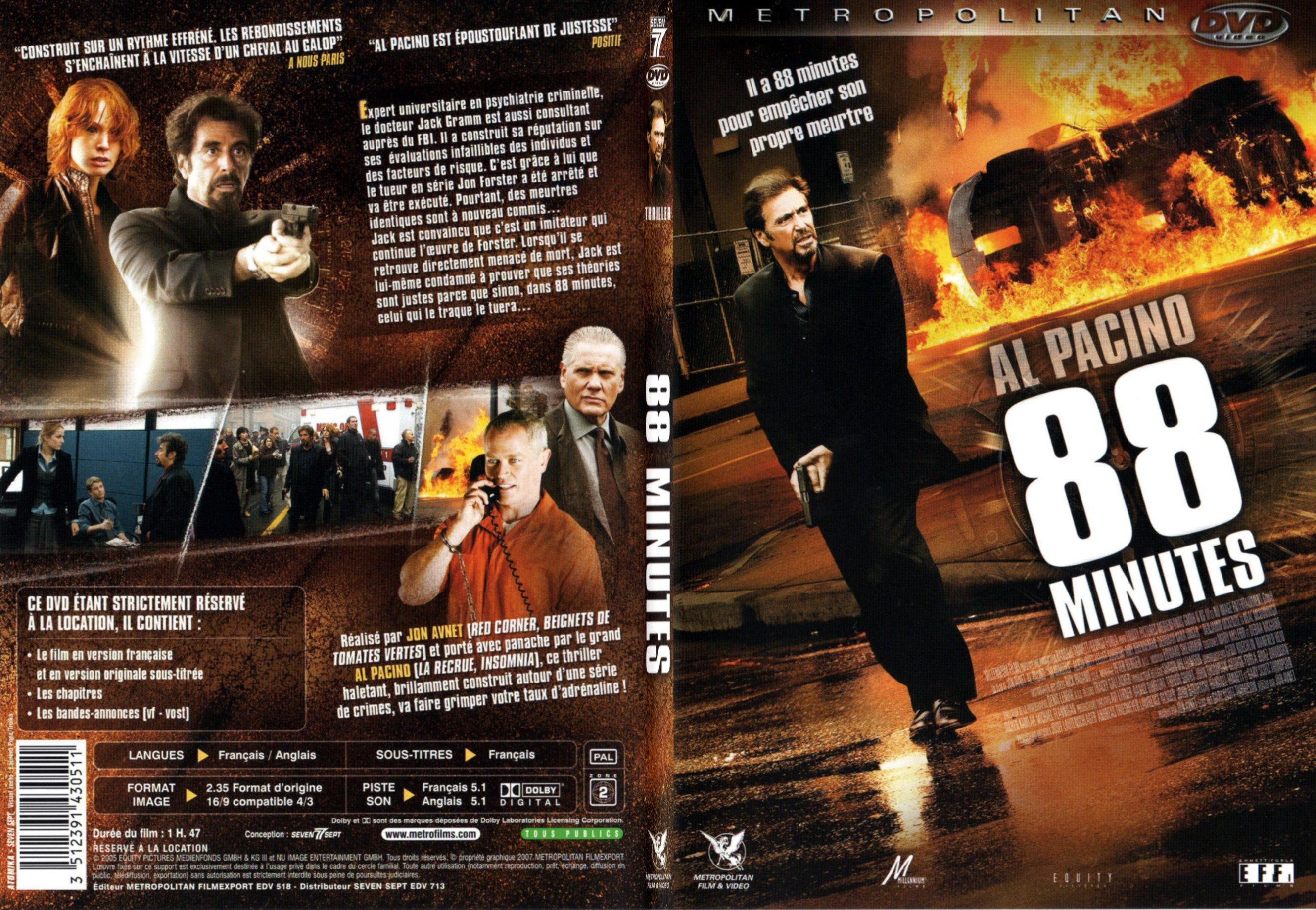 Jaquette DVD 88 minutes - SLIM