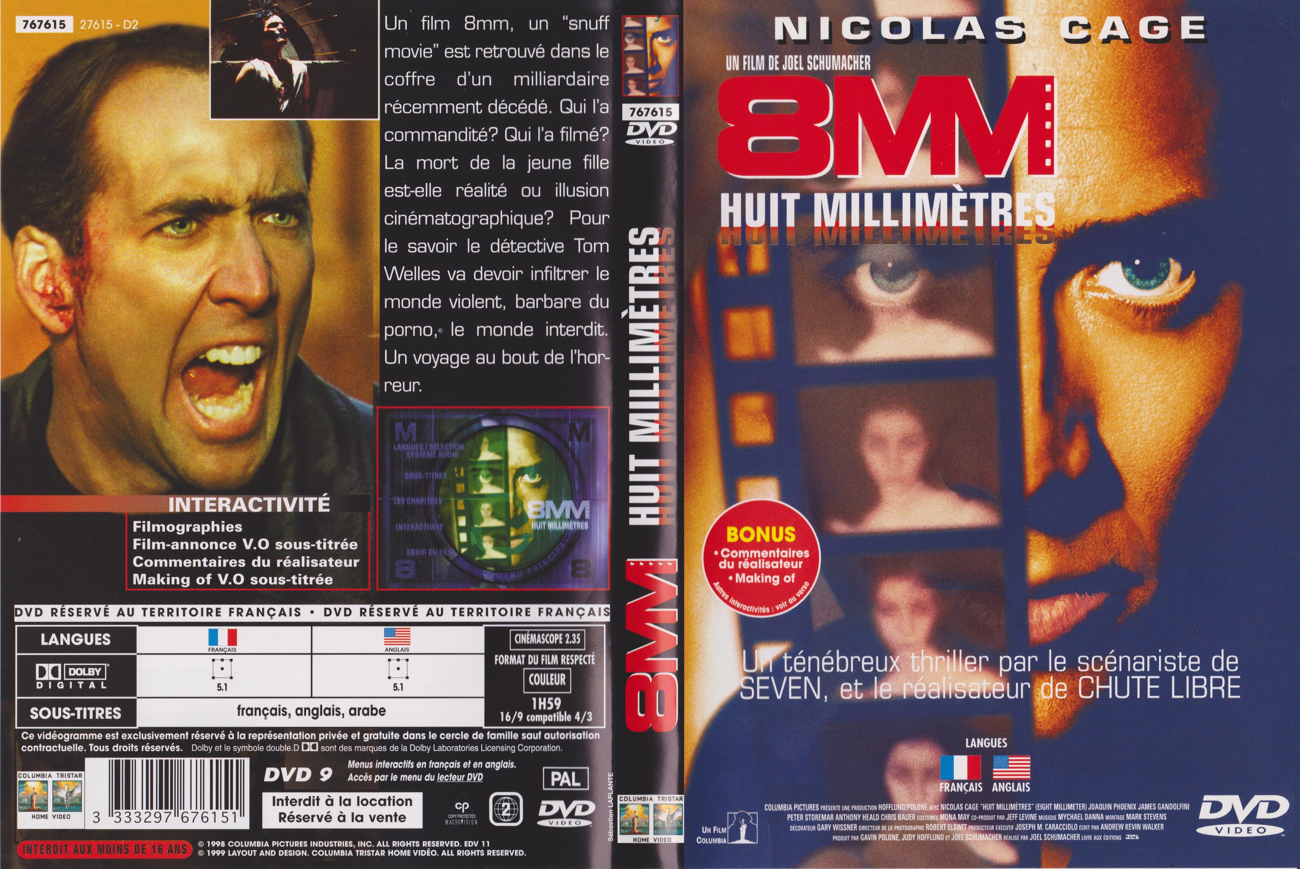 Jaquette DVD 8mm 
