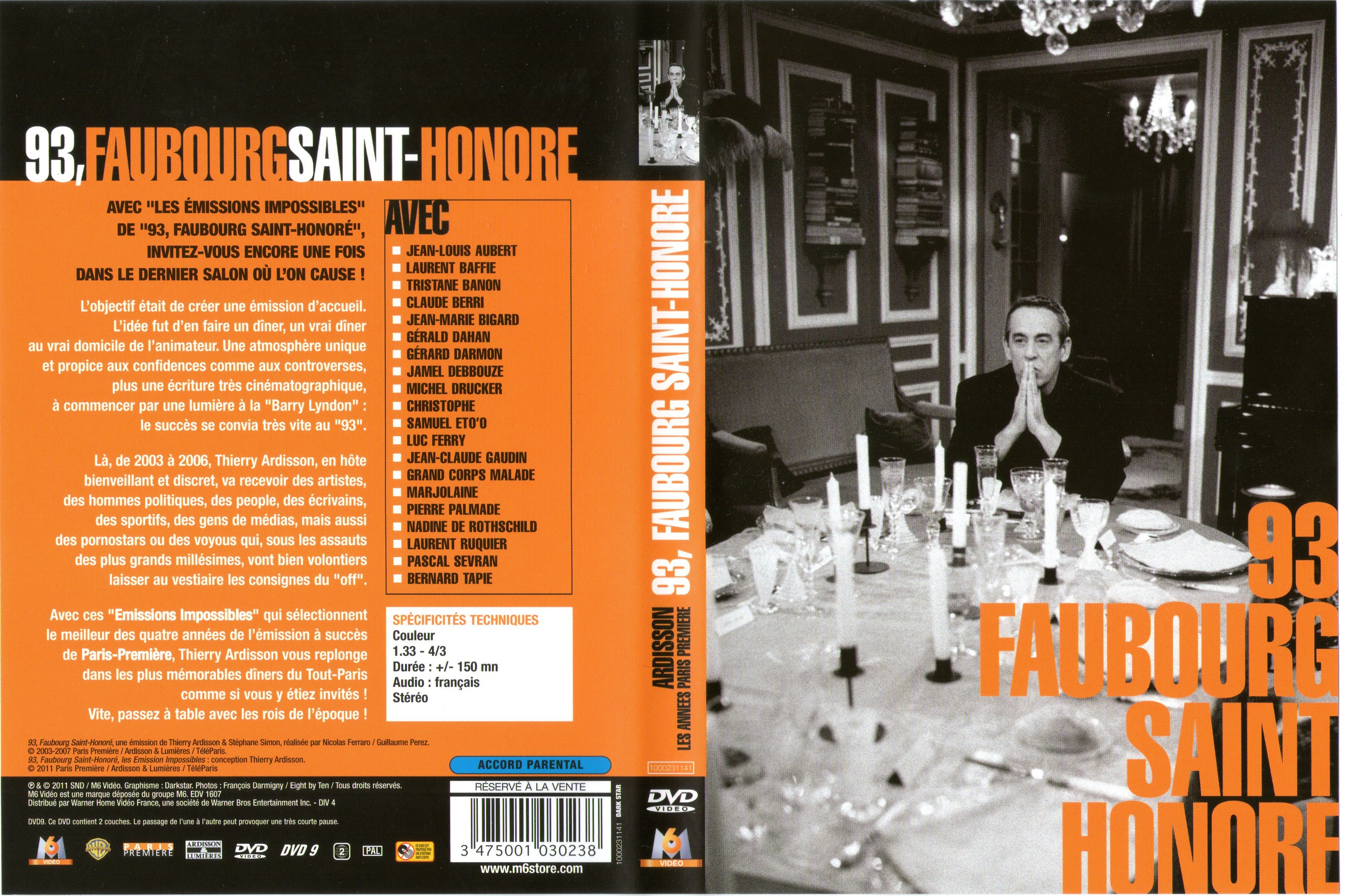 Jaquette DVD 93 Faubourg Saint Honor