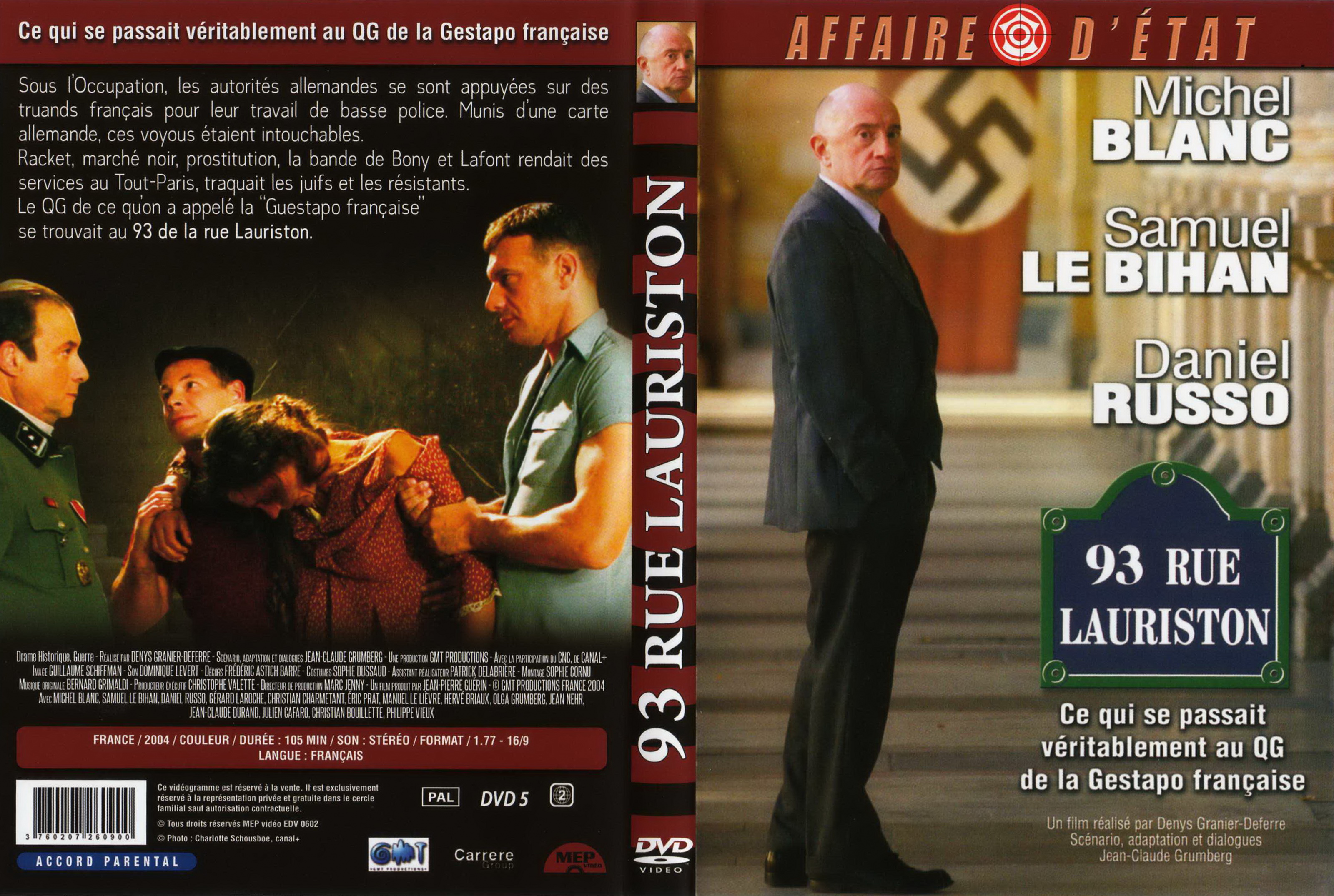 Jaquette DVD 93 rue lauriston