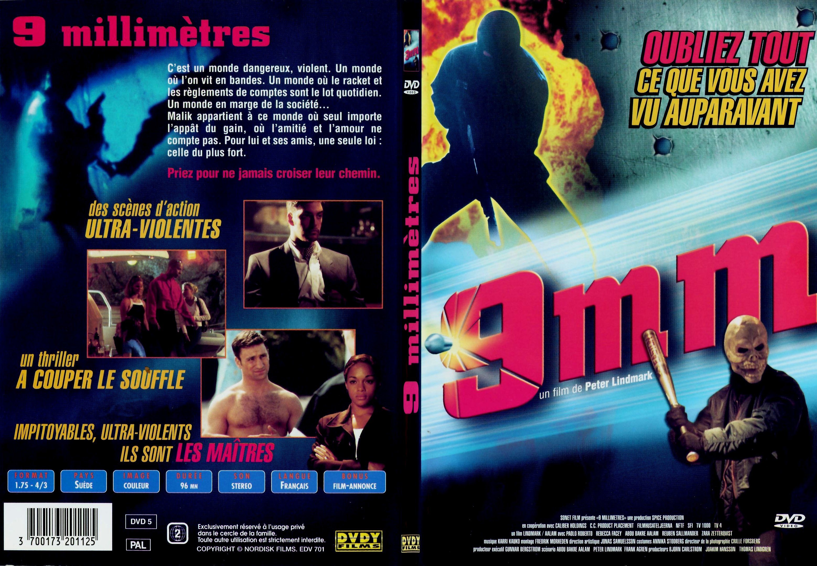 Jaquette DVD 9 millimtres - SLIM