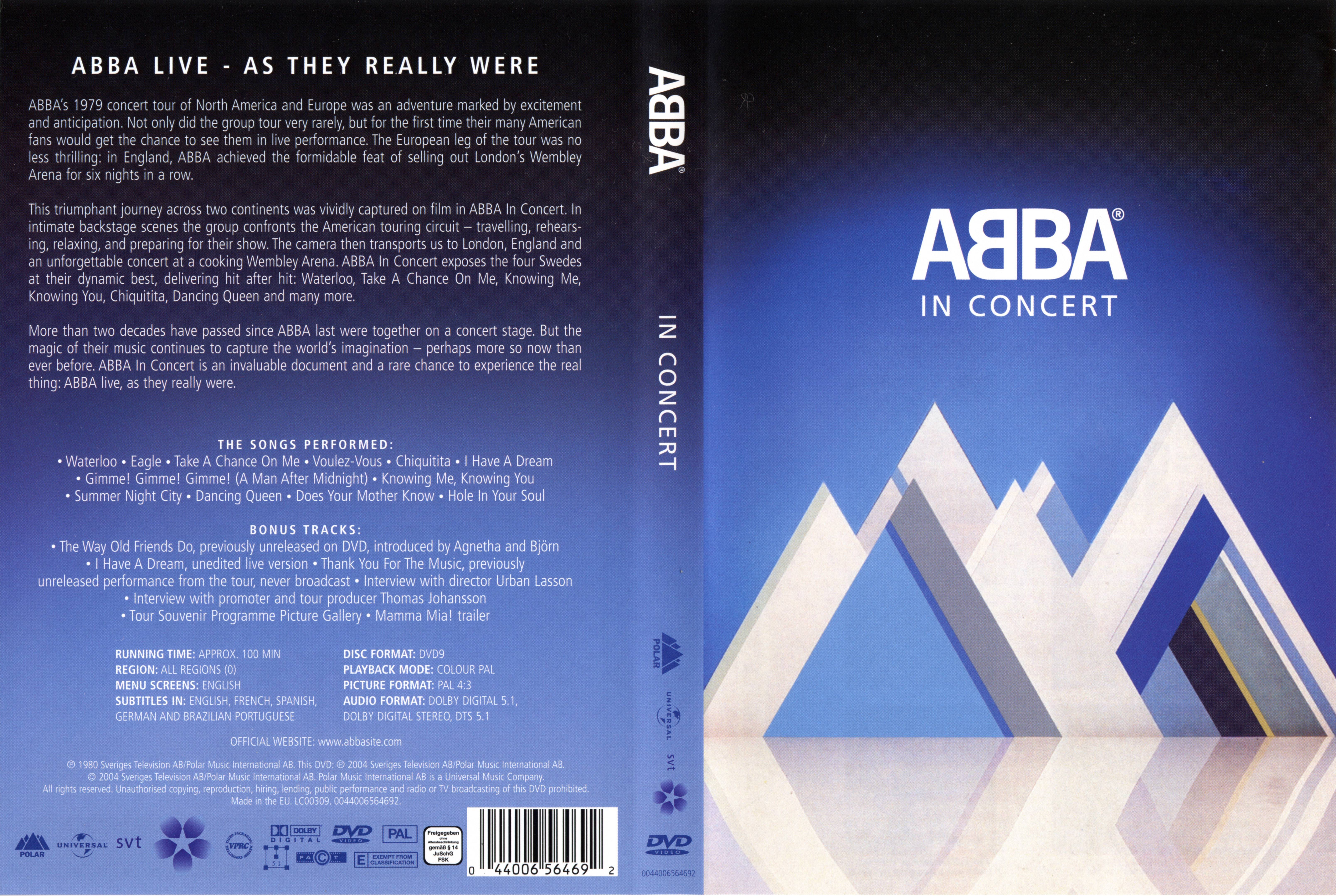 Jaquette DVD ABBA in concert