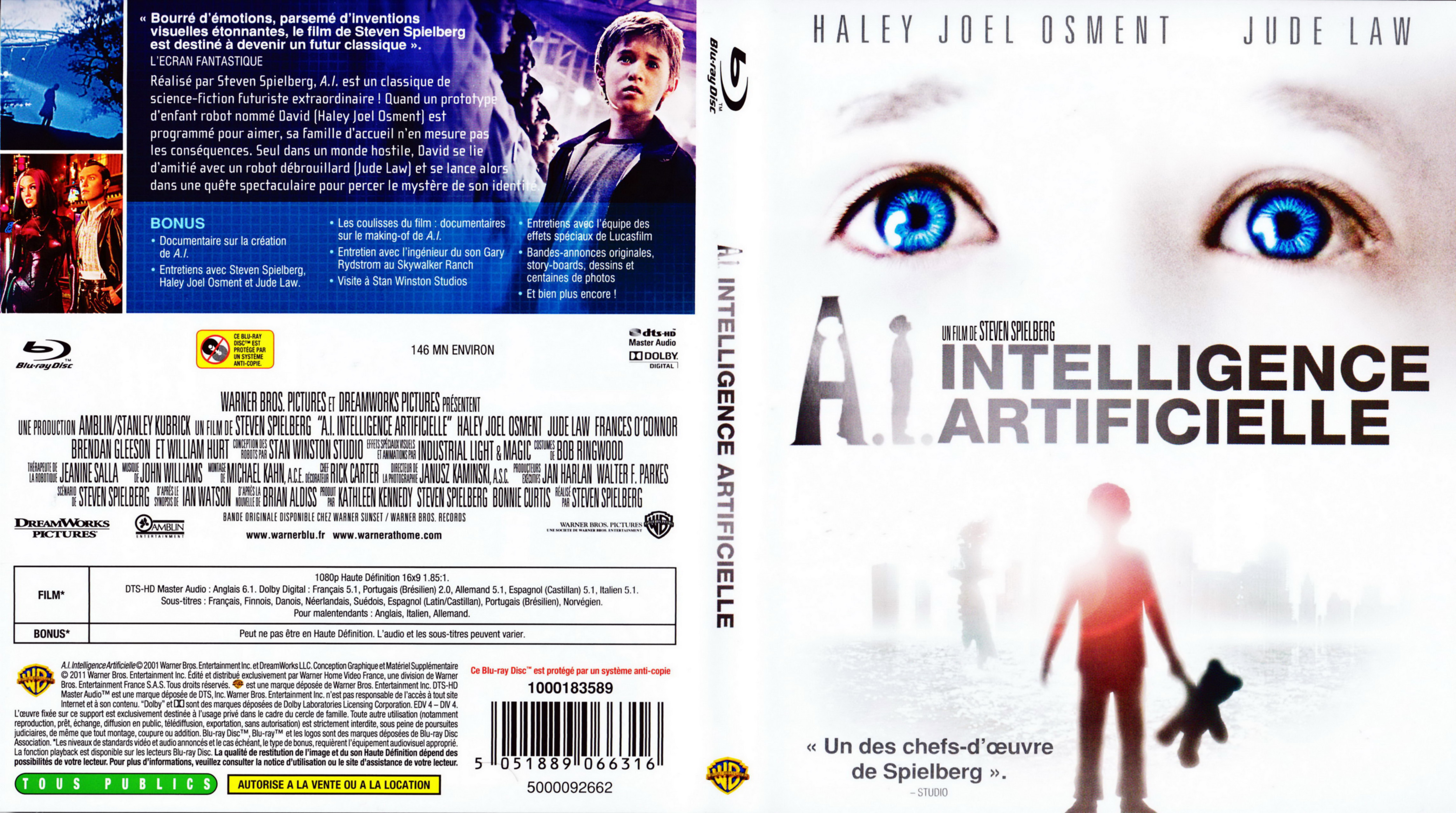 Jaquette DVD AI intelligence artificielle (BLU-RAY)
