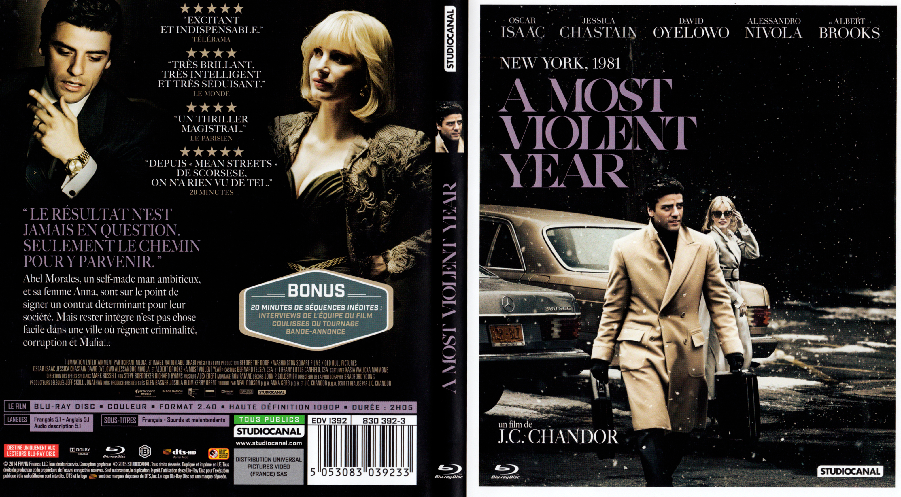 Jaquette DVD A Most Violent Year (BLU-RAY)