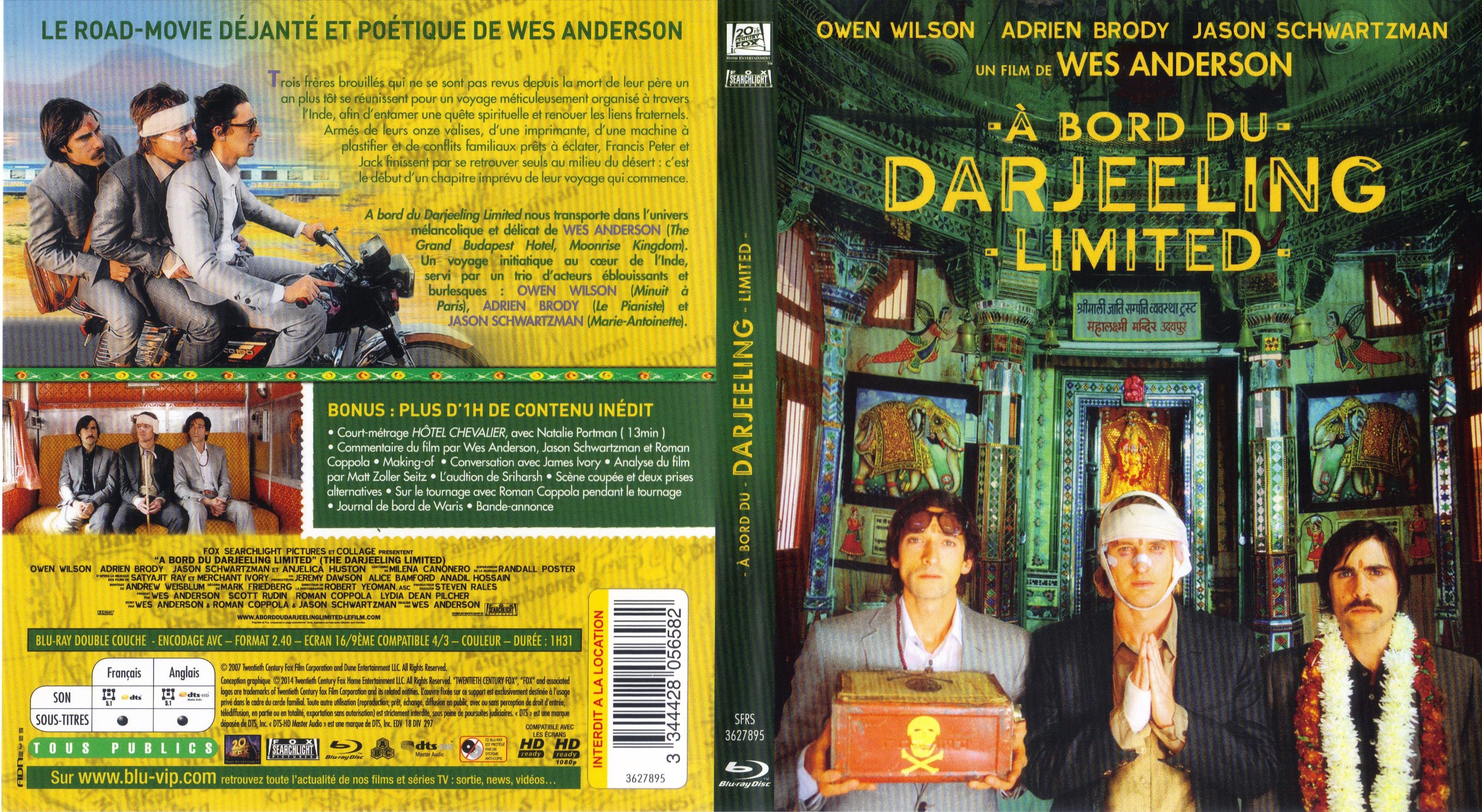 Jaquette DVD A bord du Darjeeling limited (BLU-RAY)