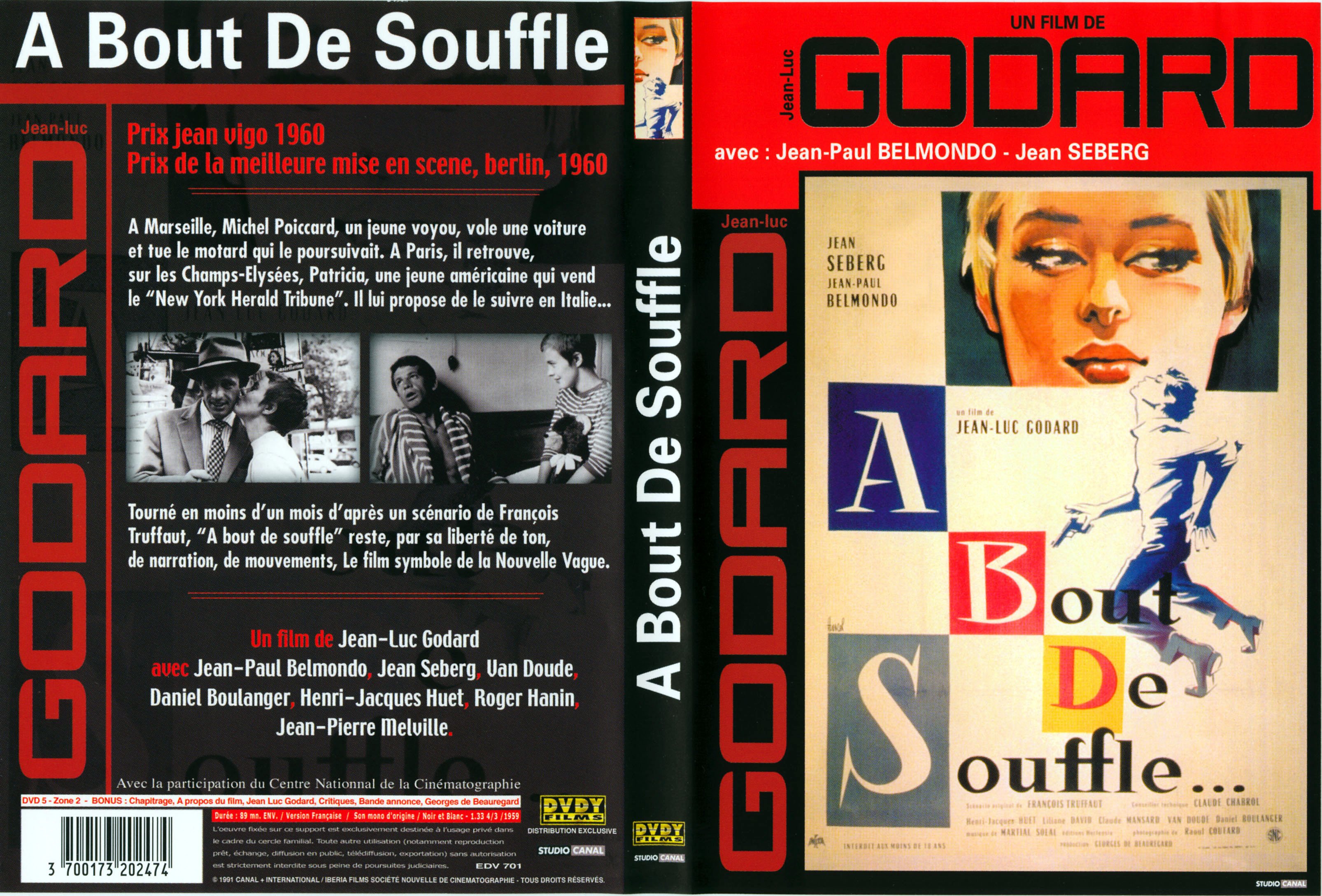 Jaquette DVD A bout de souffle