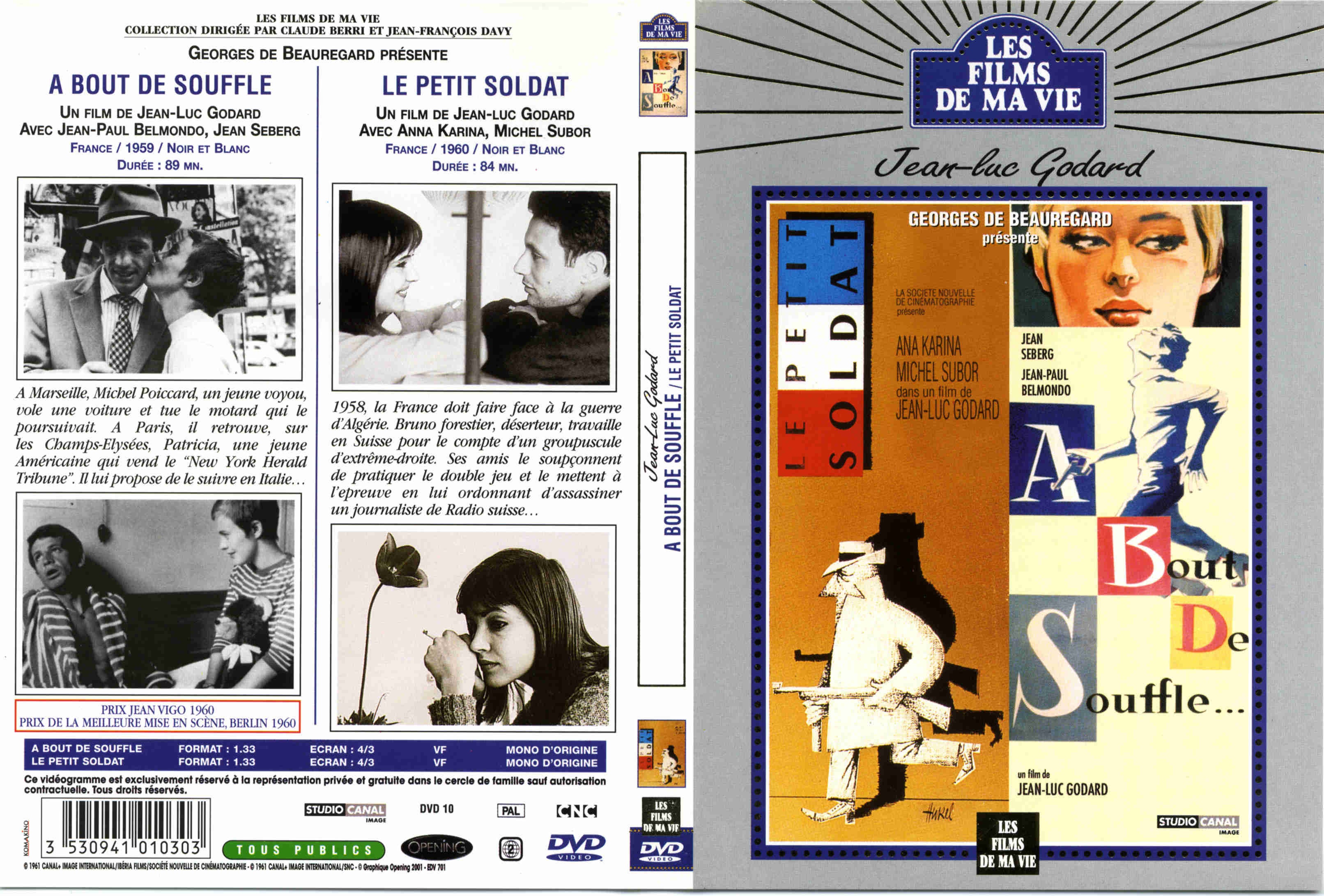 Jaquette DVD A bout de souffle + Le petit soldat