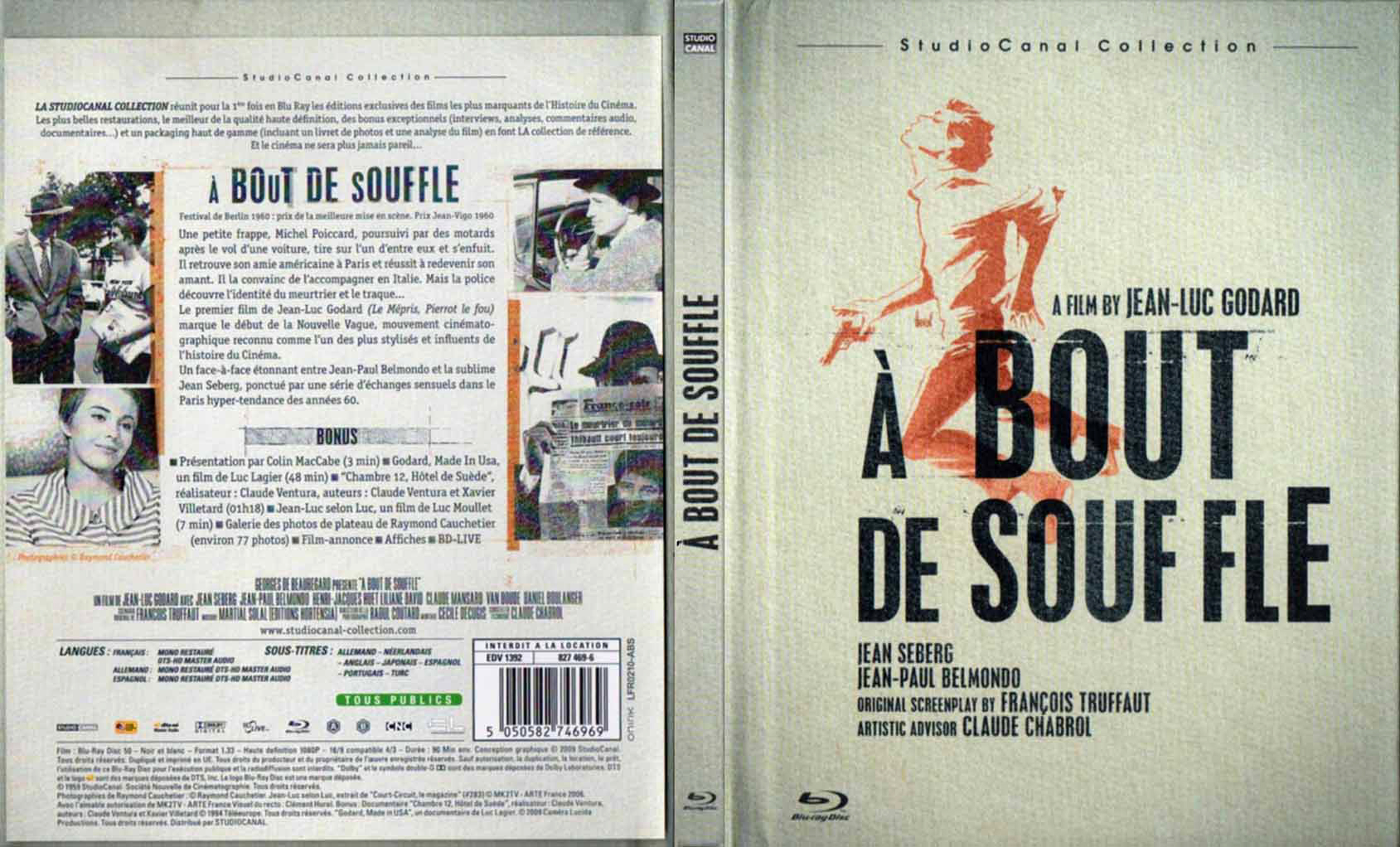 Jaquette DVD A bout de souffle (BLU-RAY)