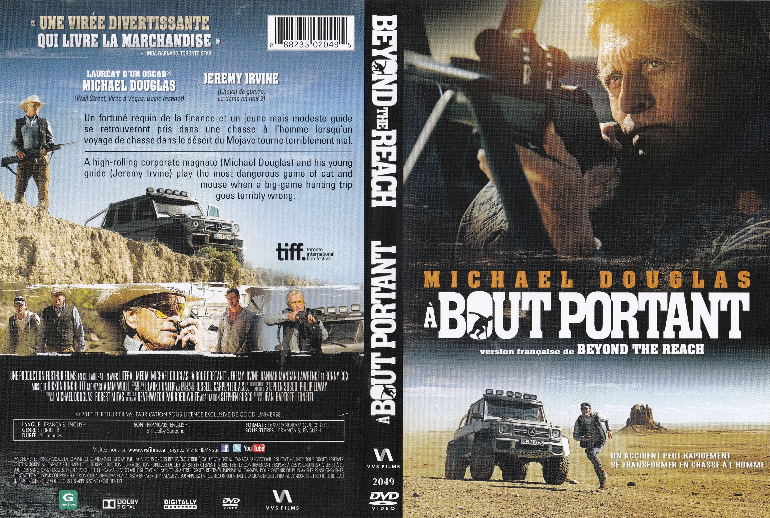 Jaquette DVD A bout portant - Beyond the reach (Canadienne)