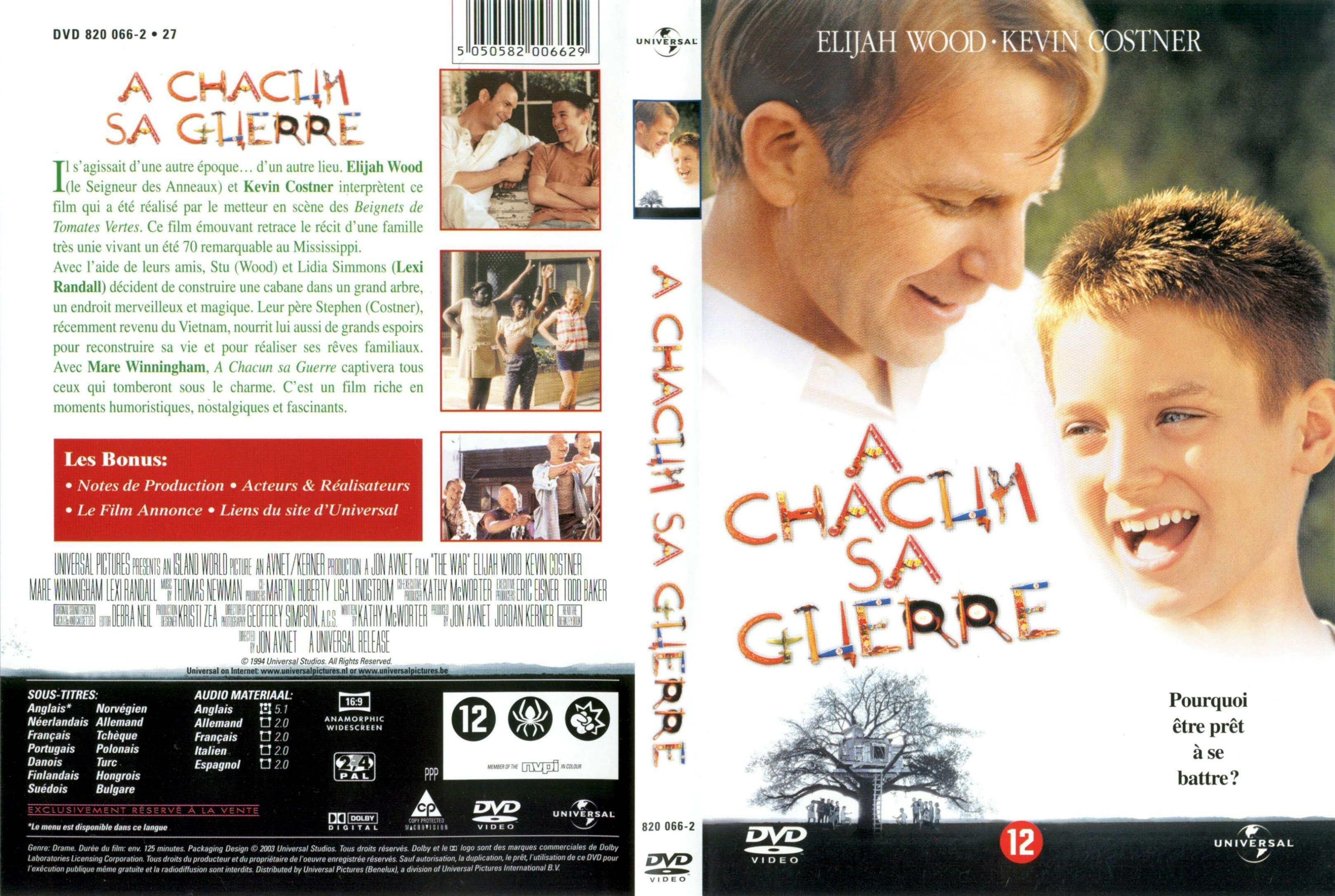 Jaquette DVD A chacun sa guerre