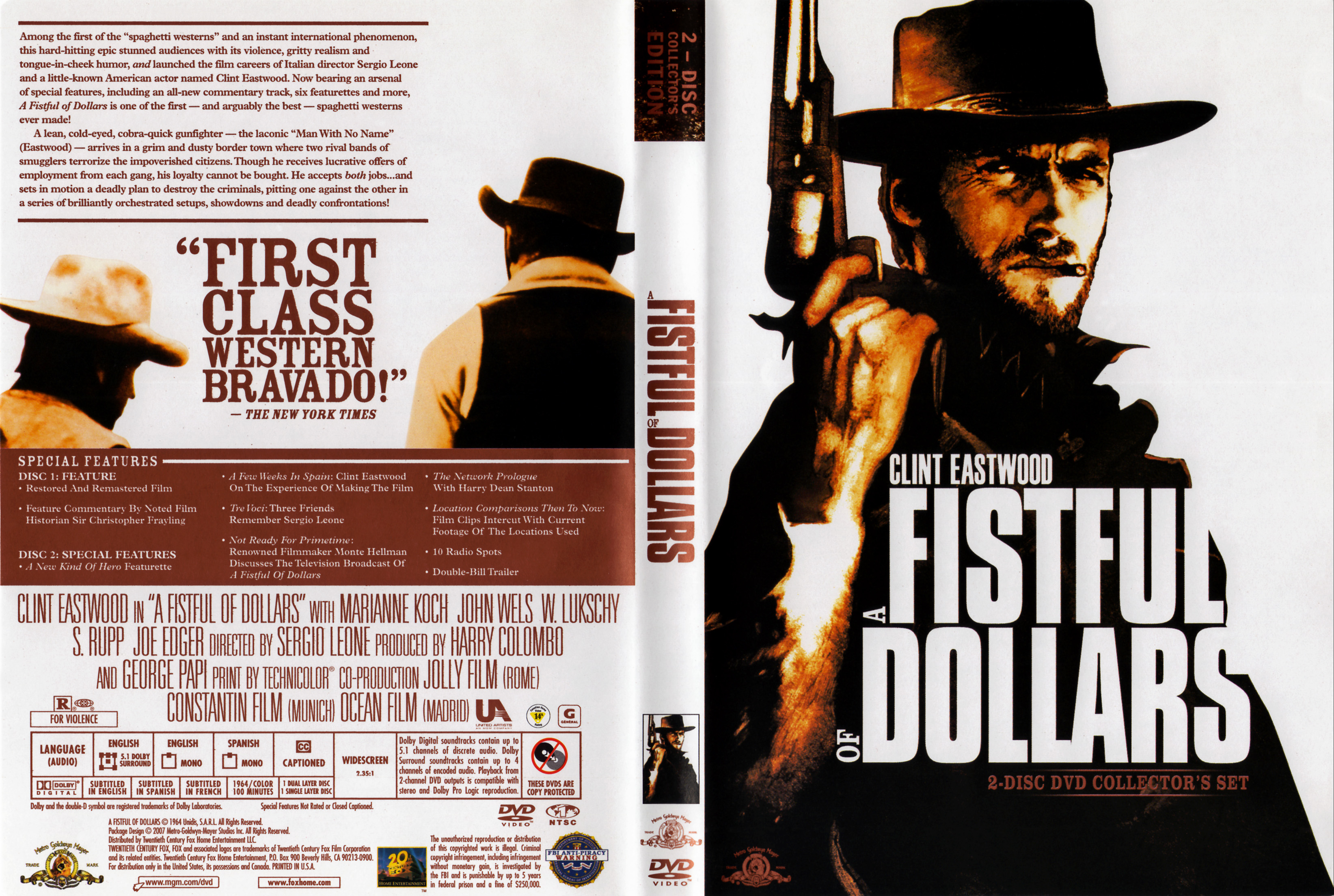 Jaquette DVD A fistful of dollars Zone 1