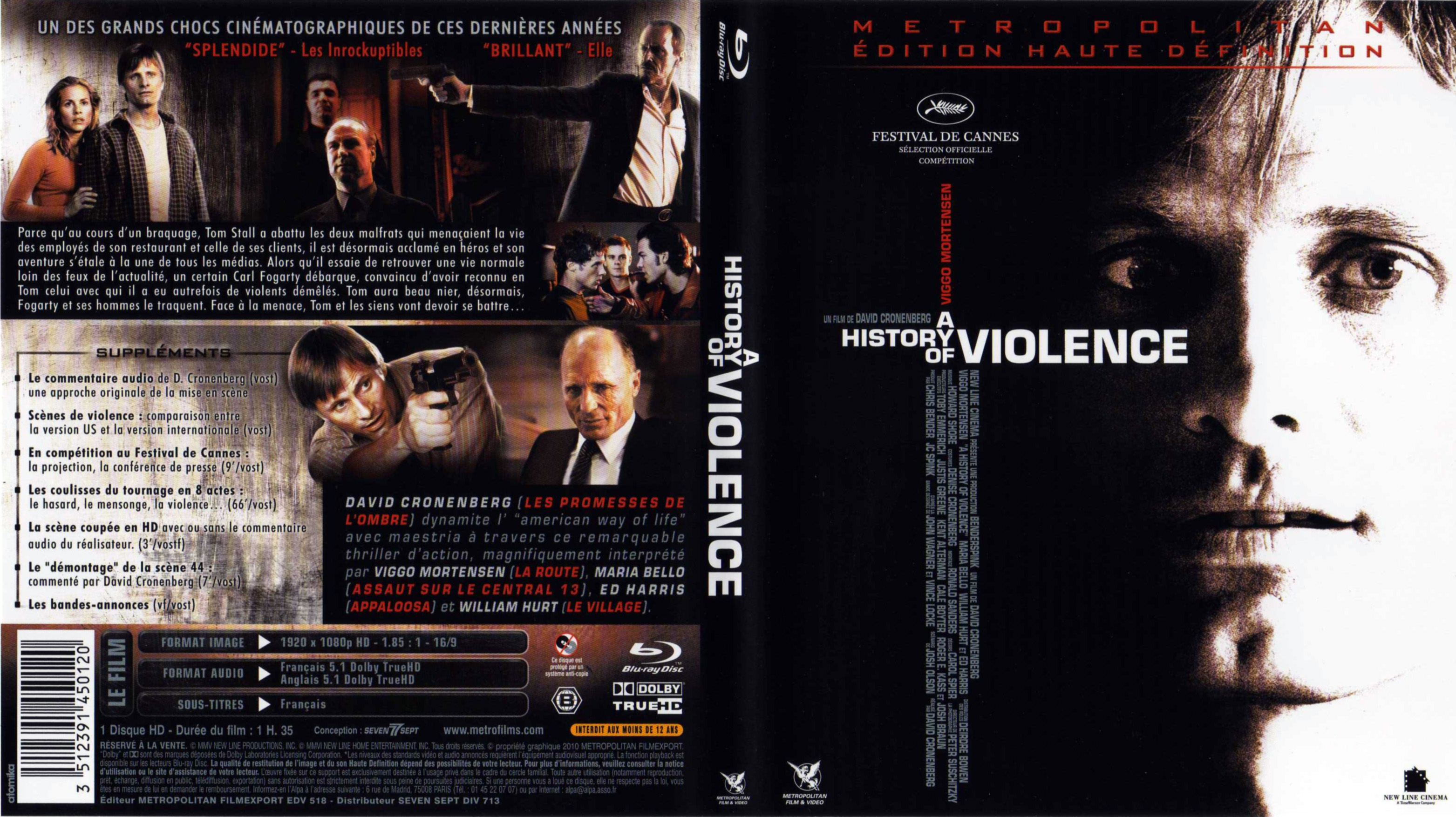 Jaquette DVD A history of violence (BLU-RAY)