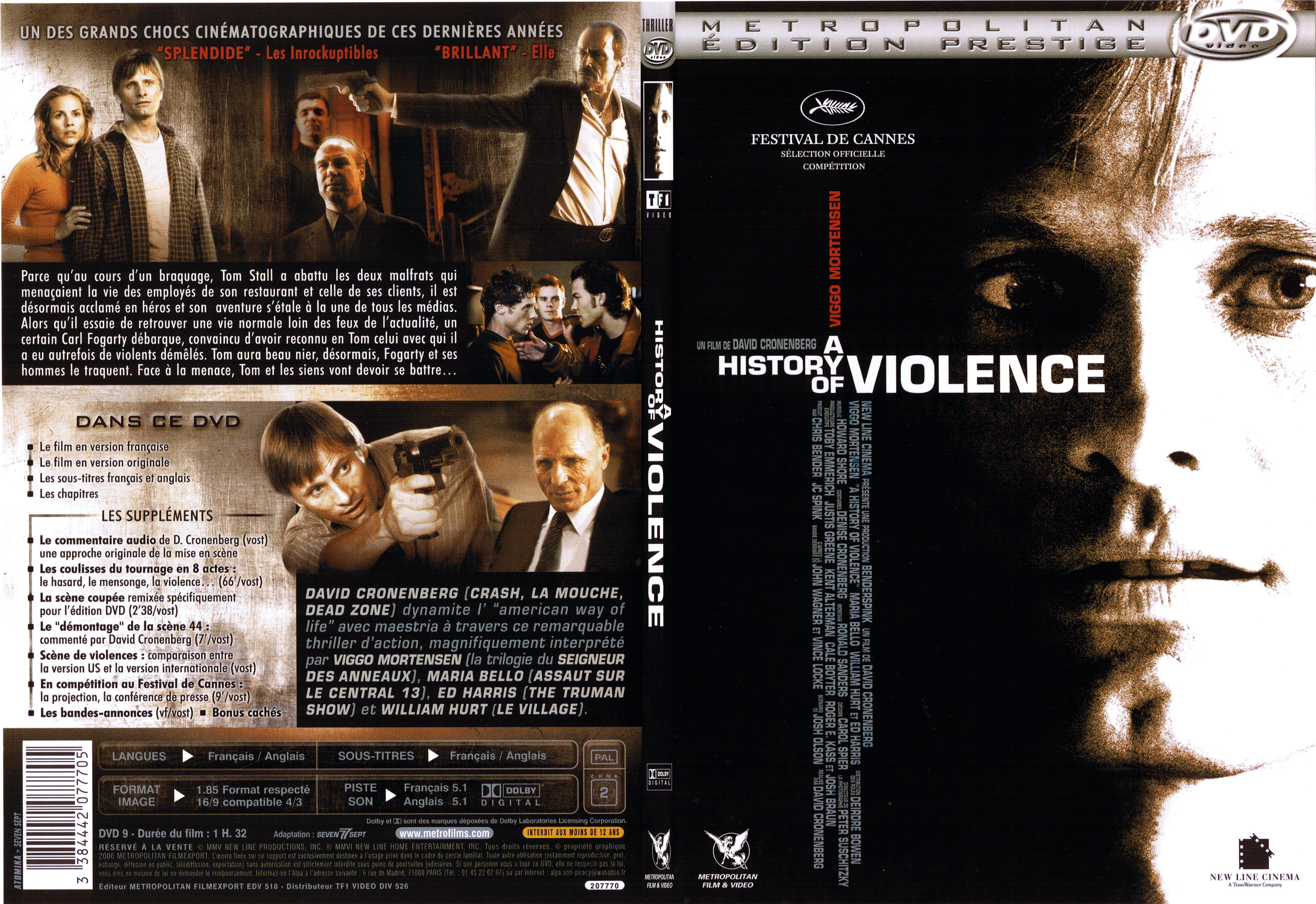 Jaquette DVD A history of violence - SLIM