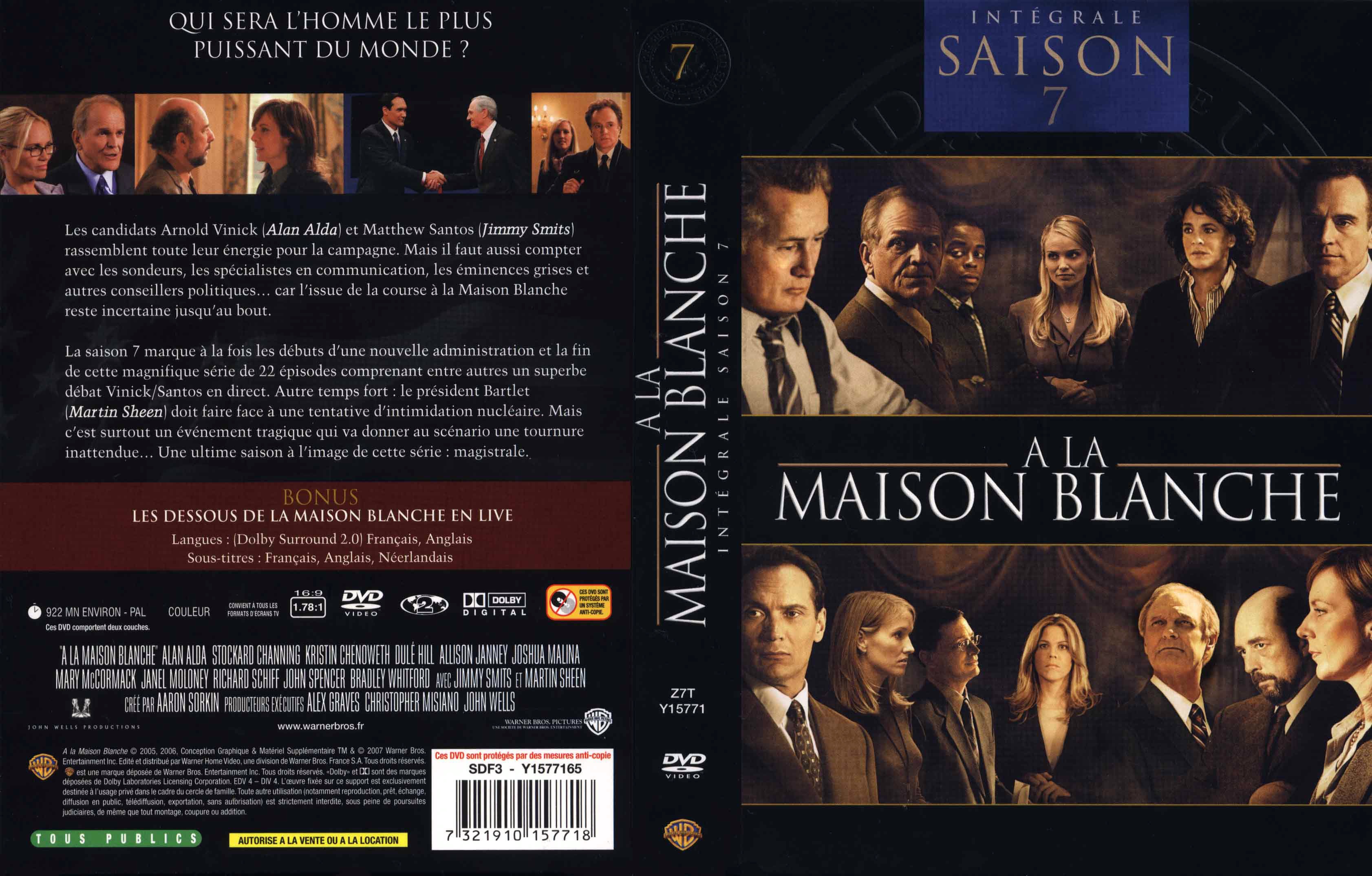 Jaquette DVD A la maison blanche Saison 7 COFFRET