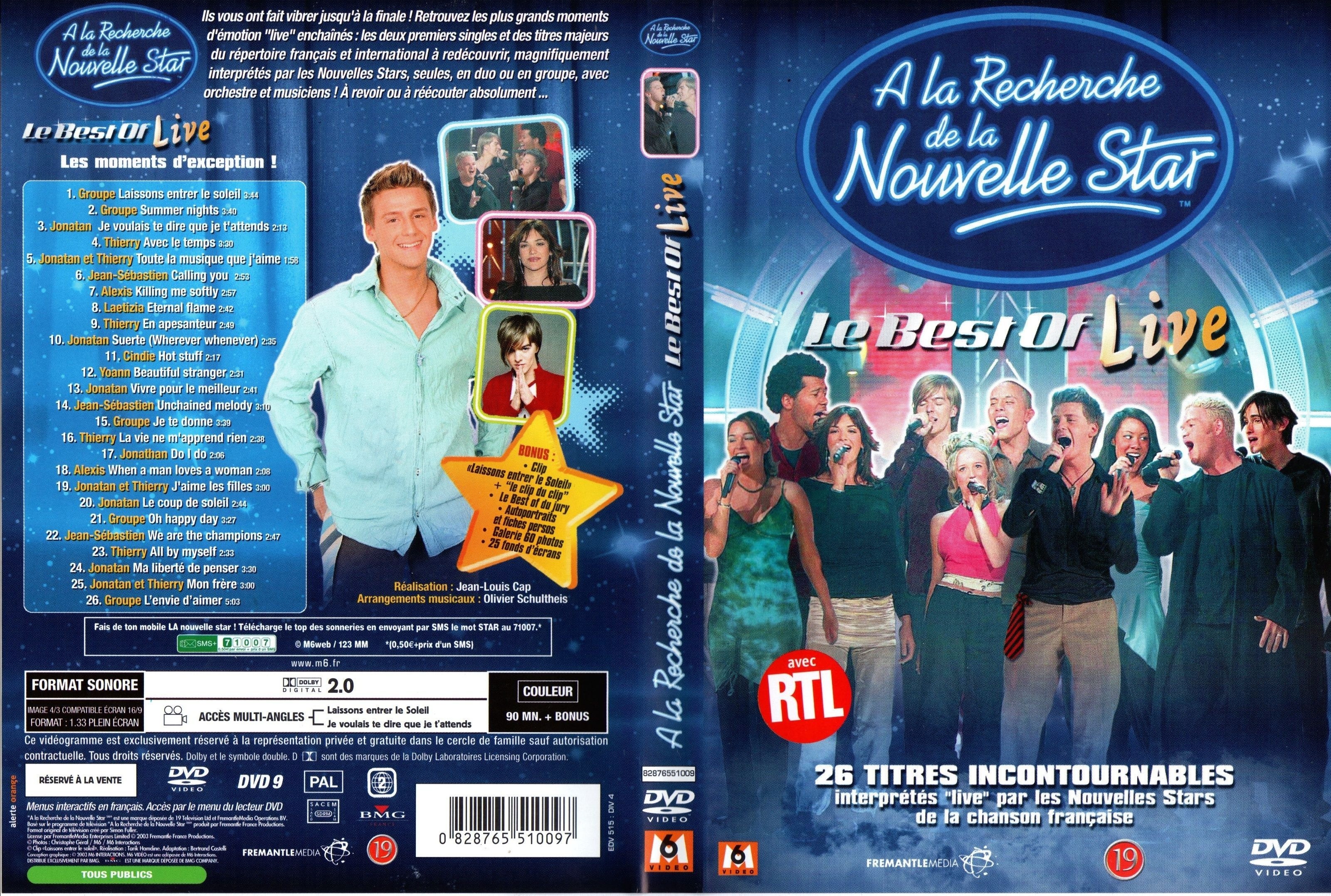 Jaquette DVD A la recherche de la nouvelle star le best of live