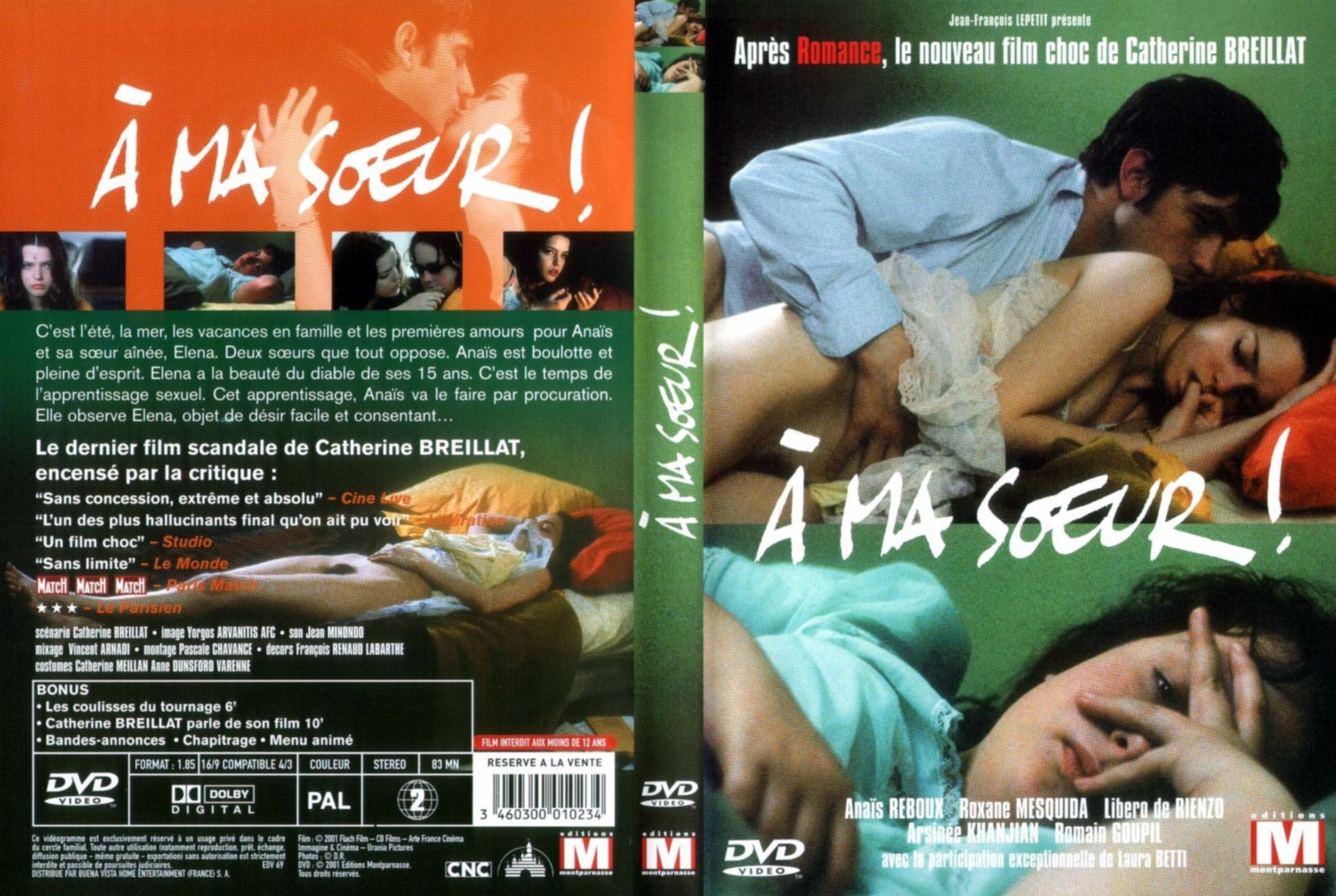 Jaquette DVD A ma soeur