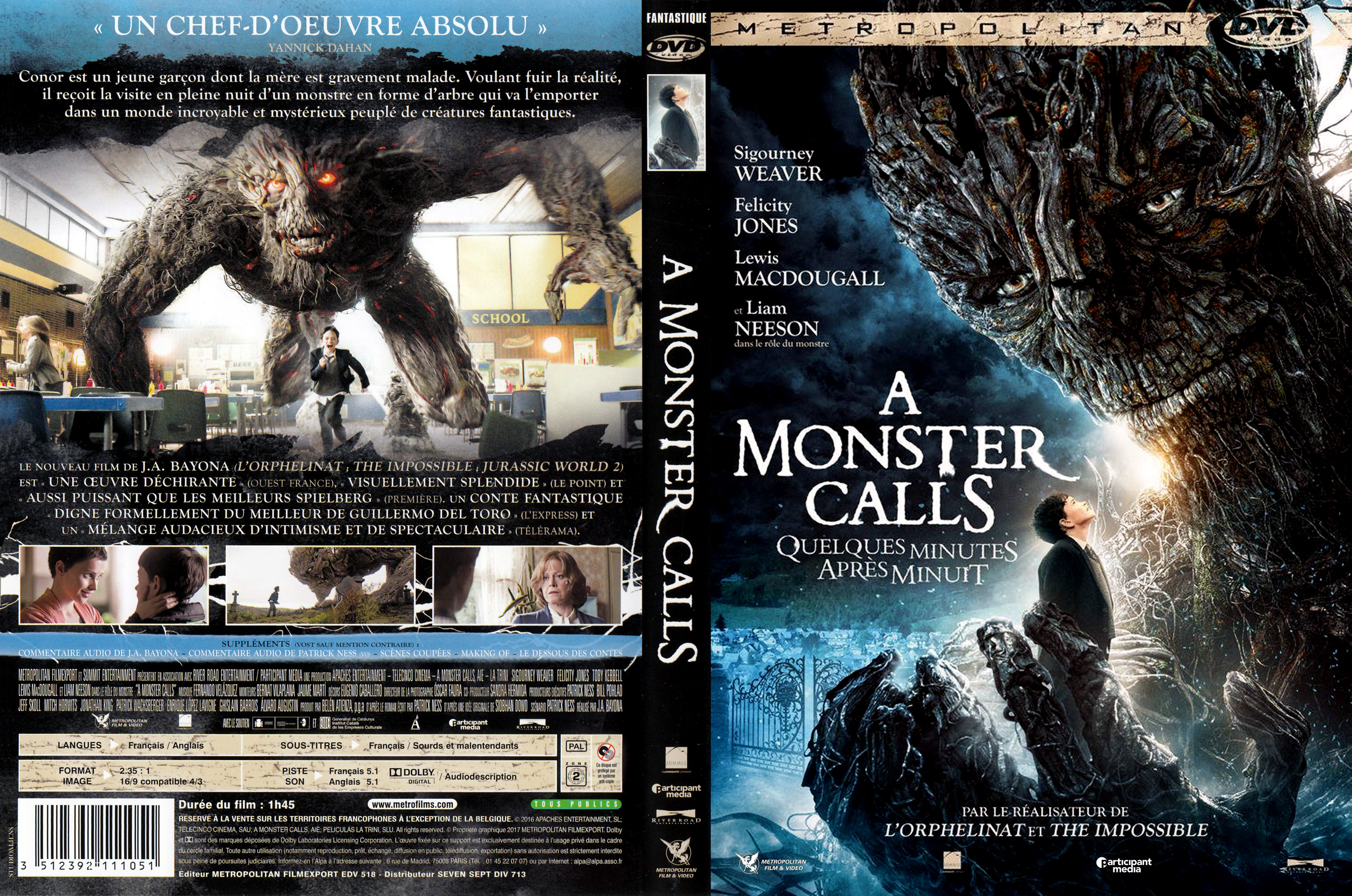 Jaquette DVD A monster calls