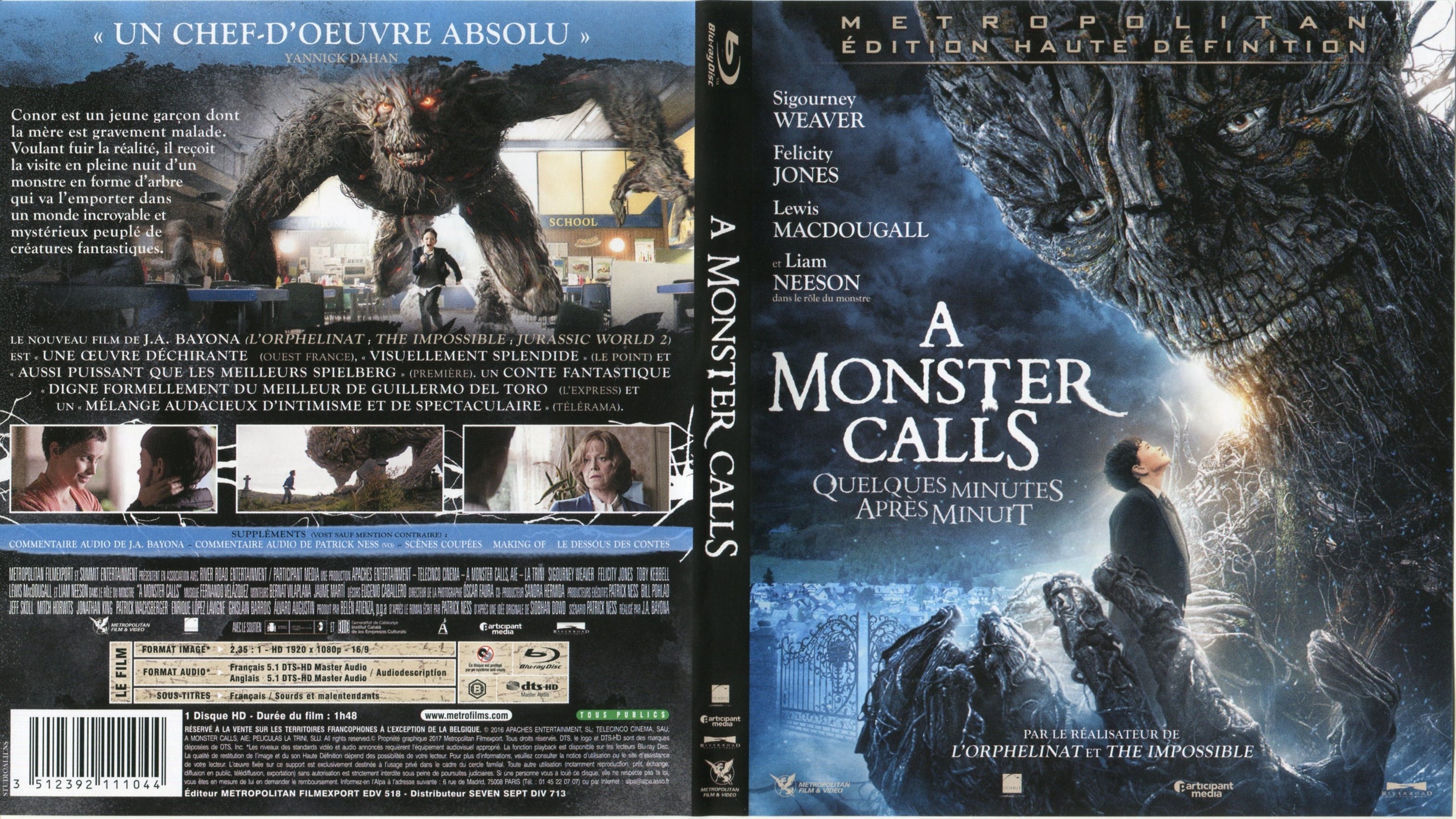 Jaquette DVD A monster calls (BLU-RAY)