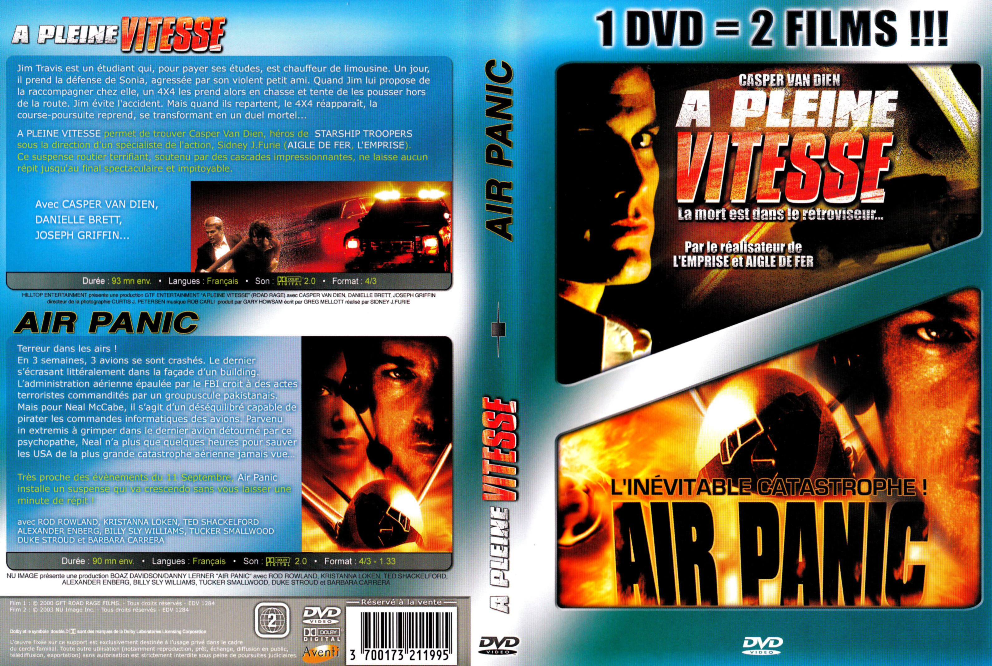 Jaquette DVD A pleine vitesse + Air panic