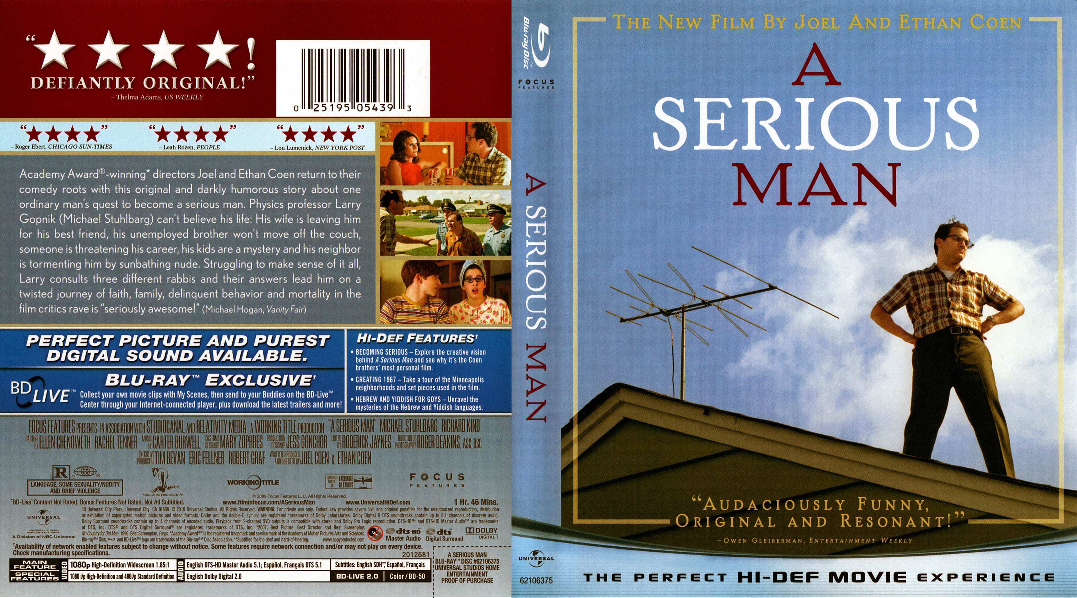 Jaquette DVD A serious man Zone 1 (BLU-RAY)