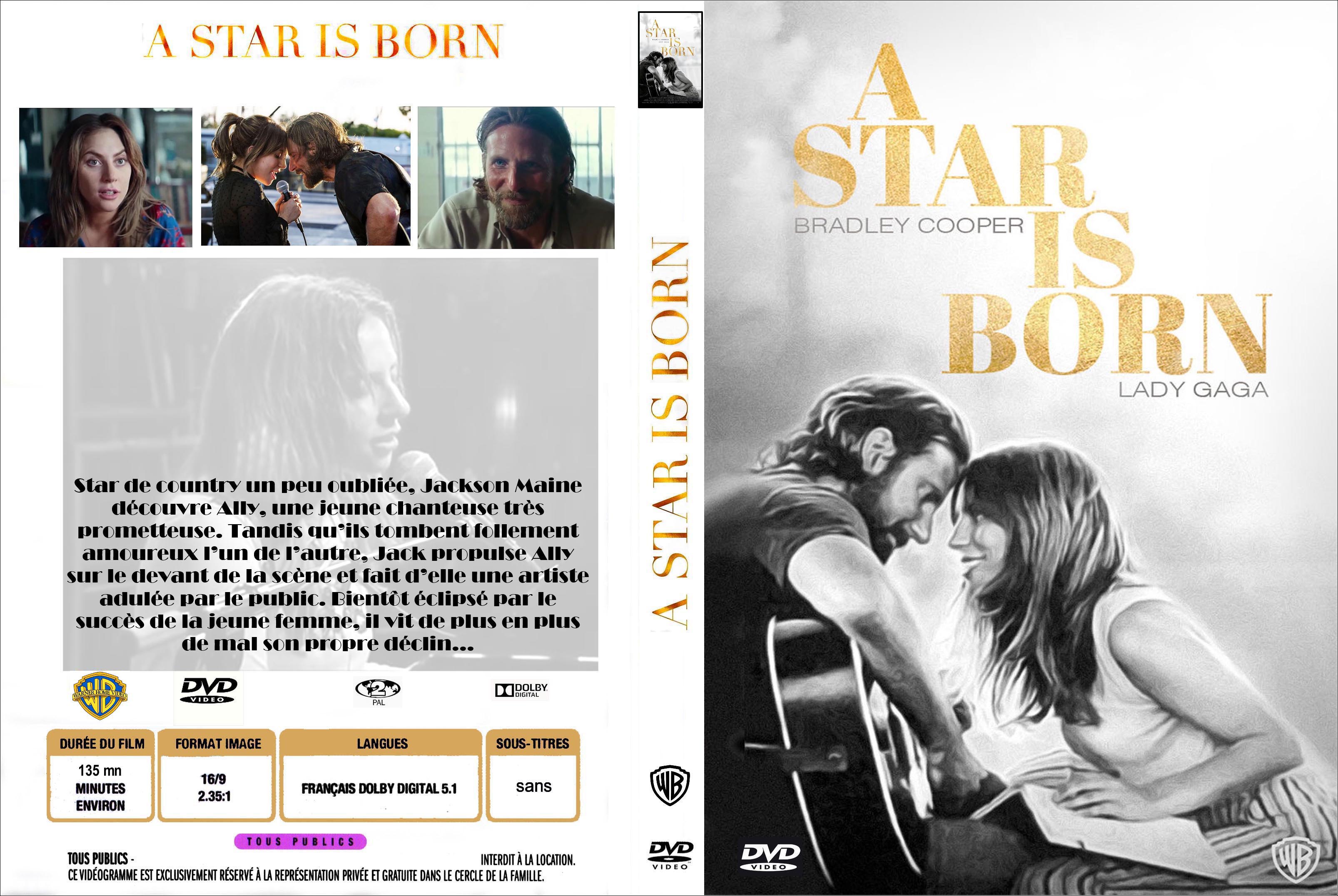 Jaquette DVD A star is born 2018 custom