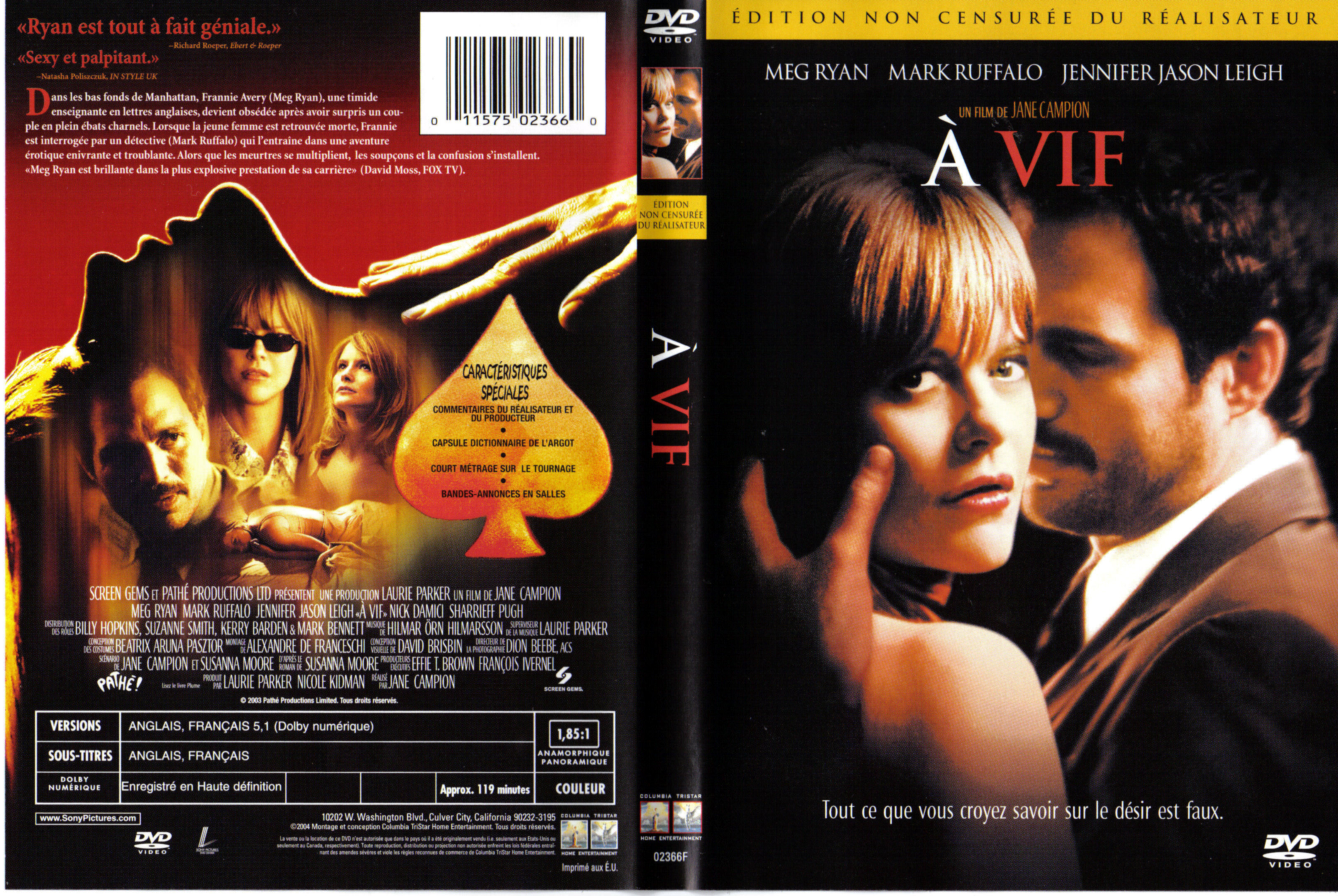 Jaquette DVD A vif (Meg Ryan)