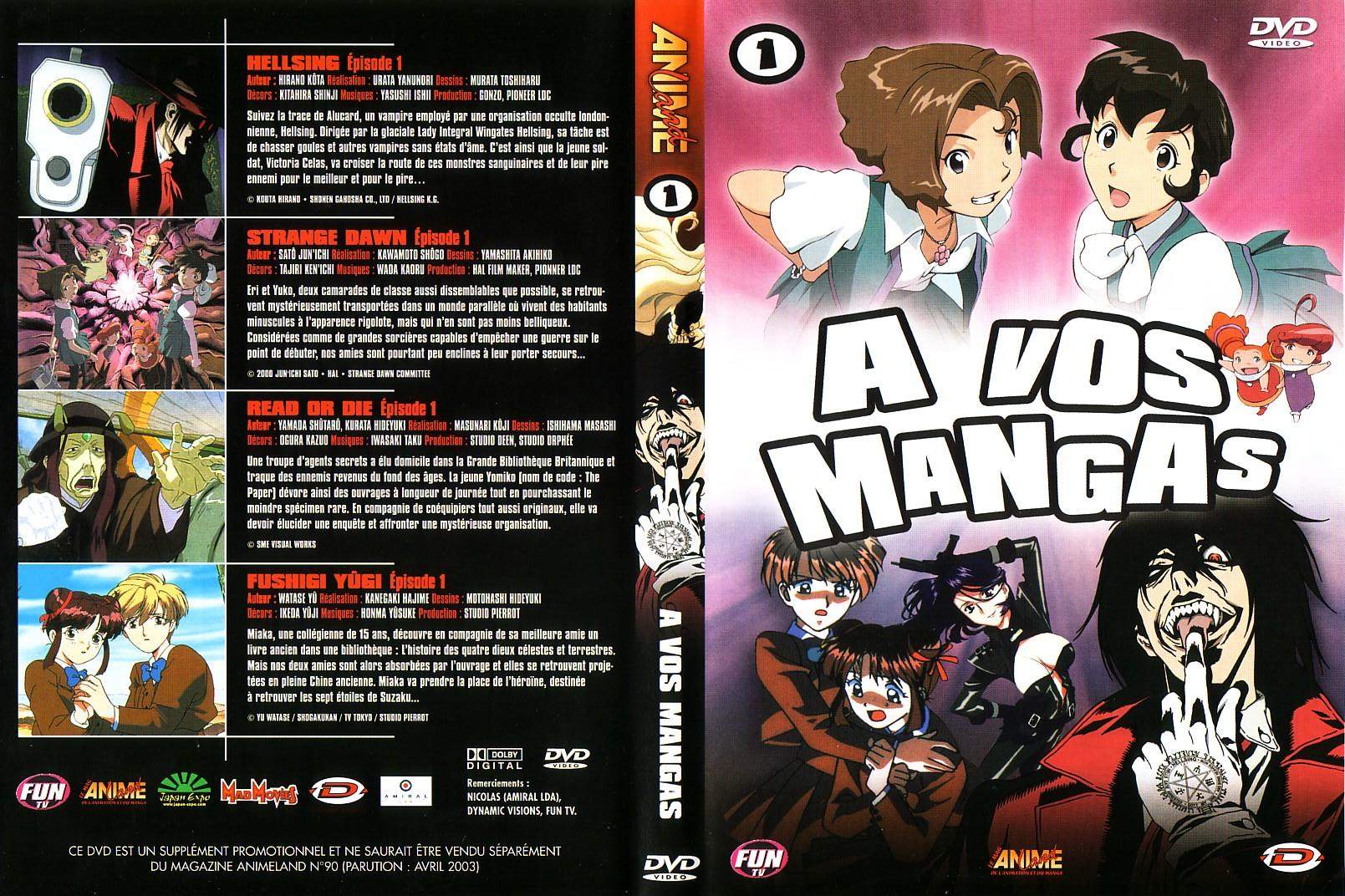 Jaquette DVD A vos mangas vol 01