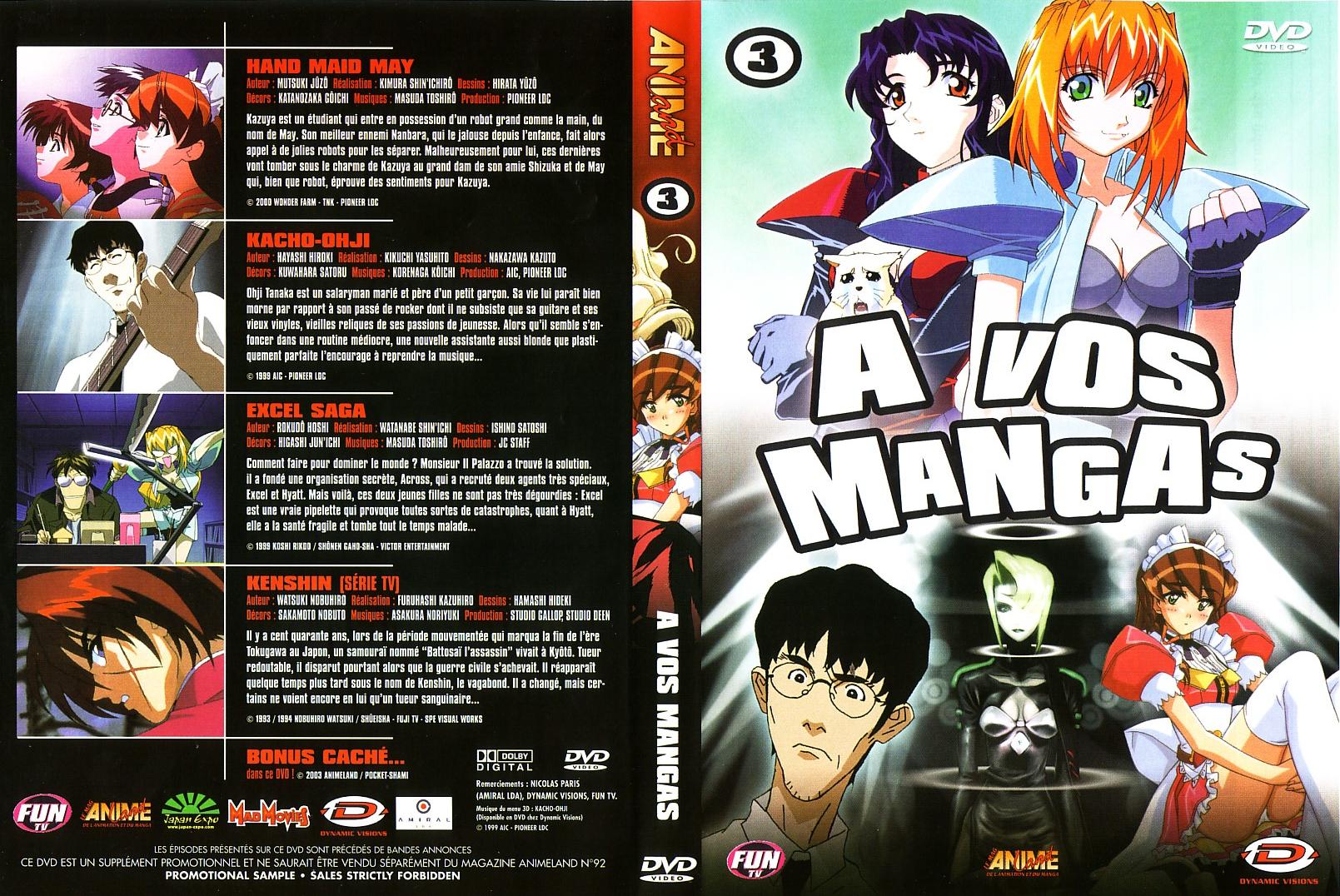 Jaquette DVD A vos mangas vol 03