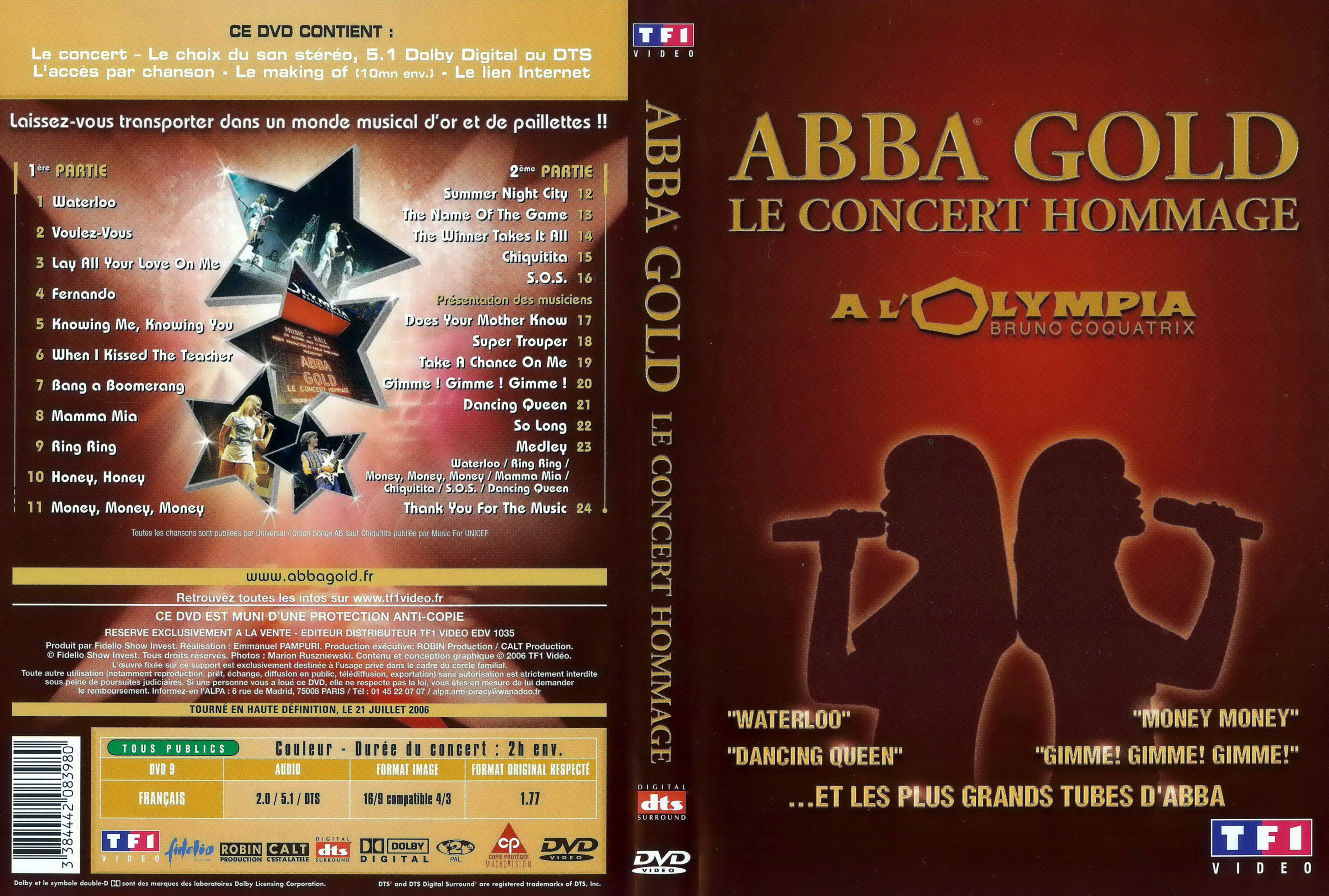 Jaquette DVD Abba Gold Le concert hommage