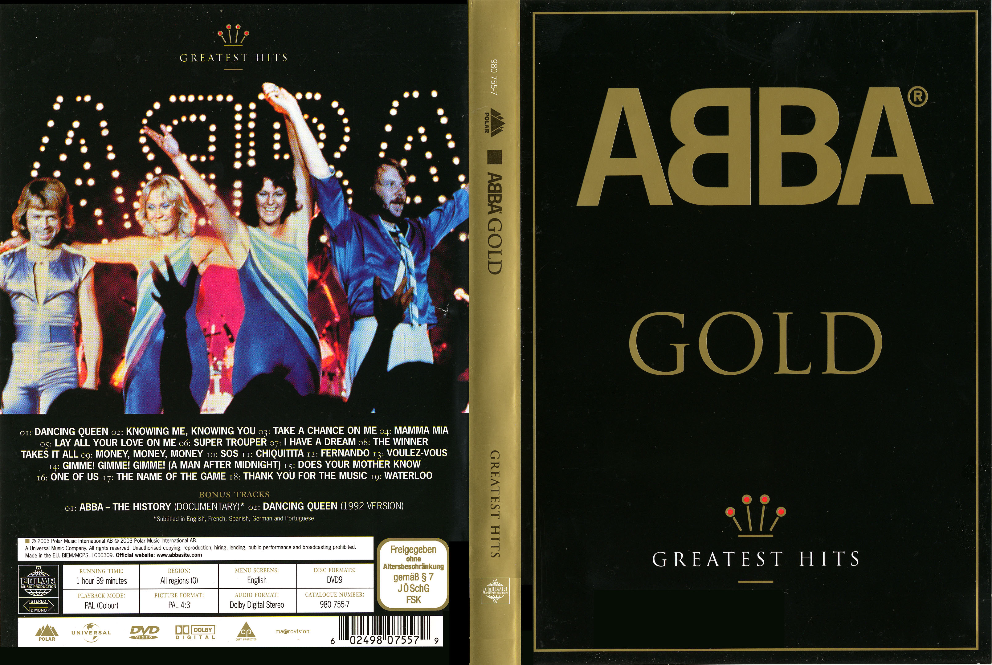 Jaquette DVD Abba gold