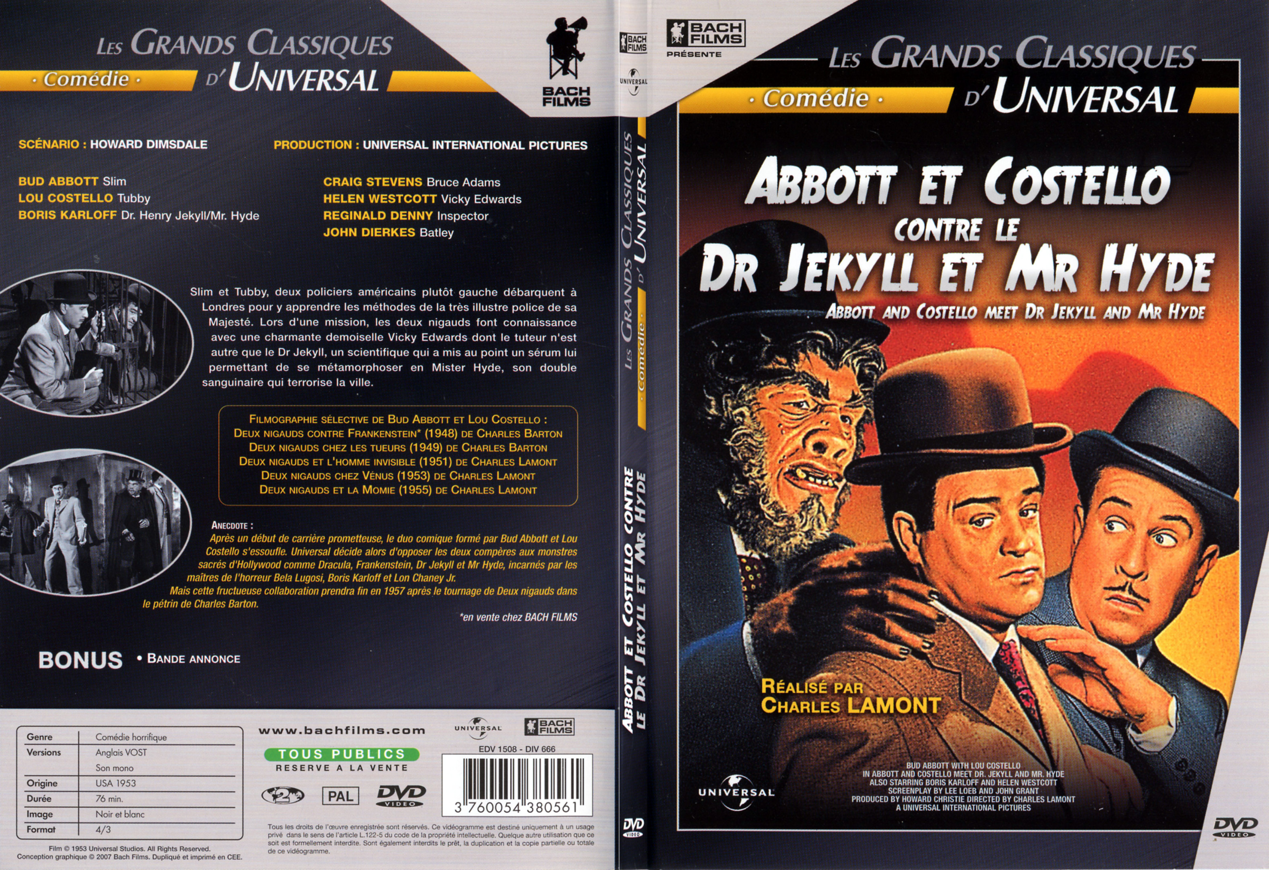 Jaquette DVD Abbott et Costello contre Dr Jekyll et Mr Hyde