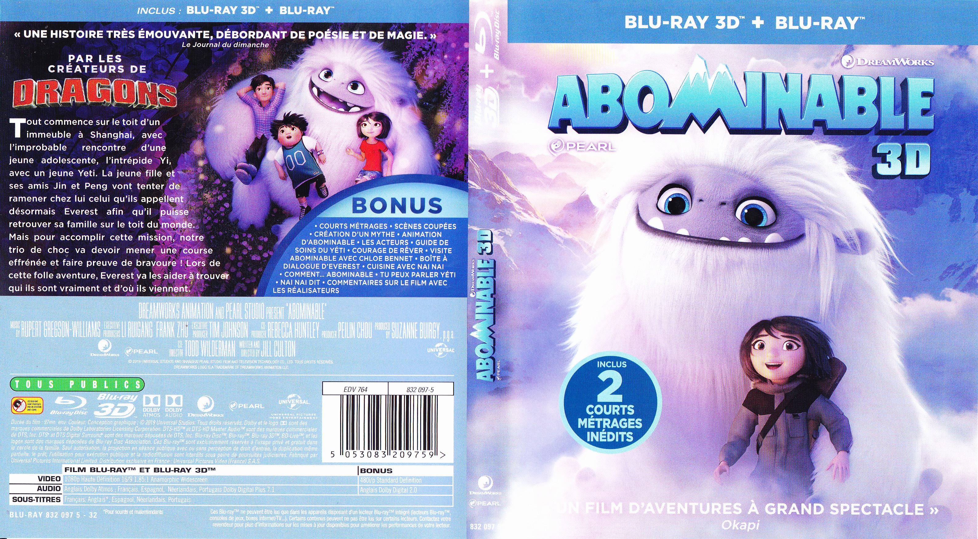 Jaquette DVD Abominable 3D (BLU-RAY)