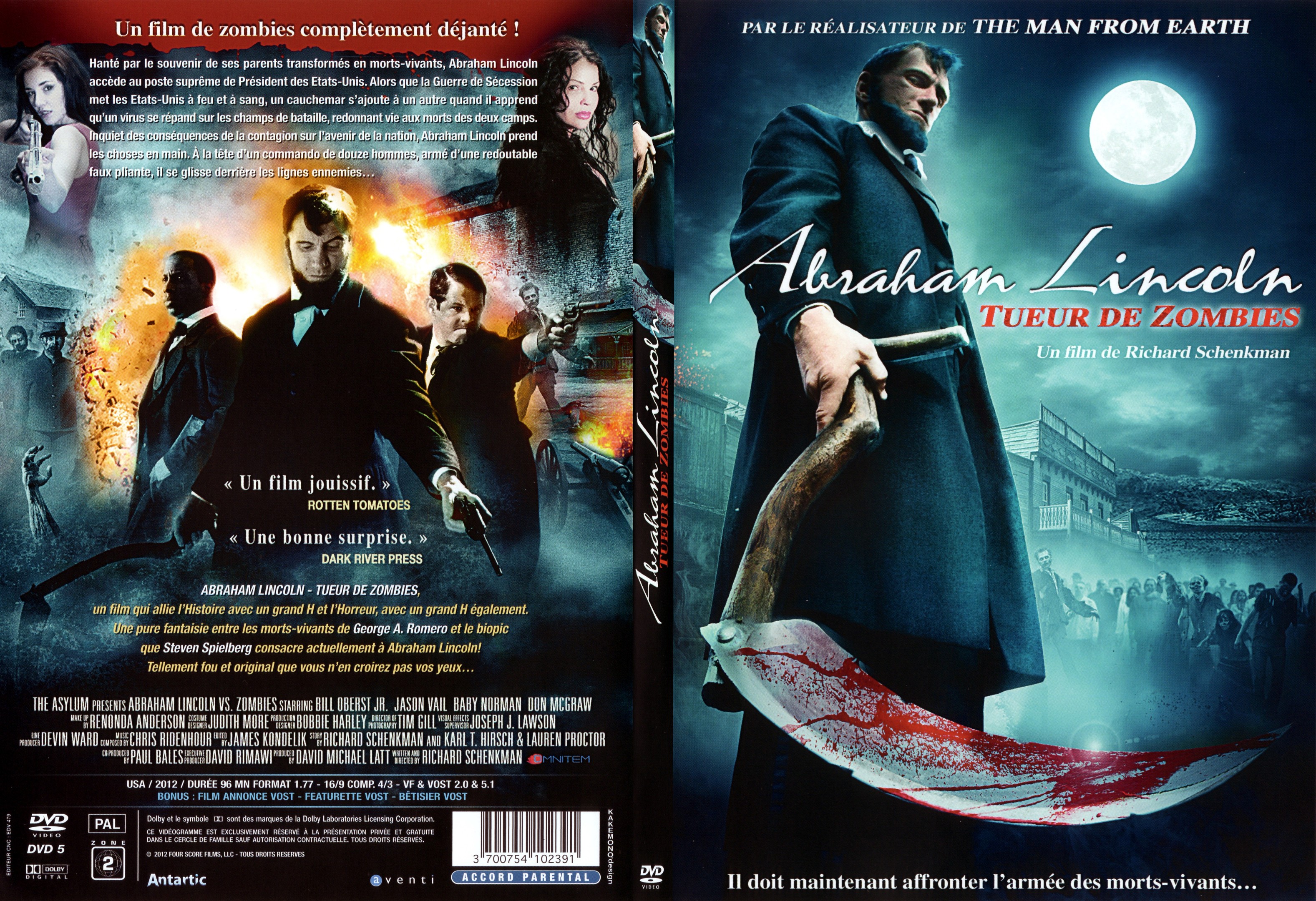Jaquette DVD Abraham Lincoln, tueur de zombies - SLIM