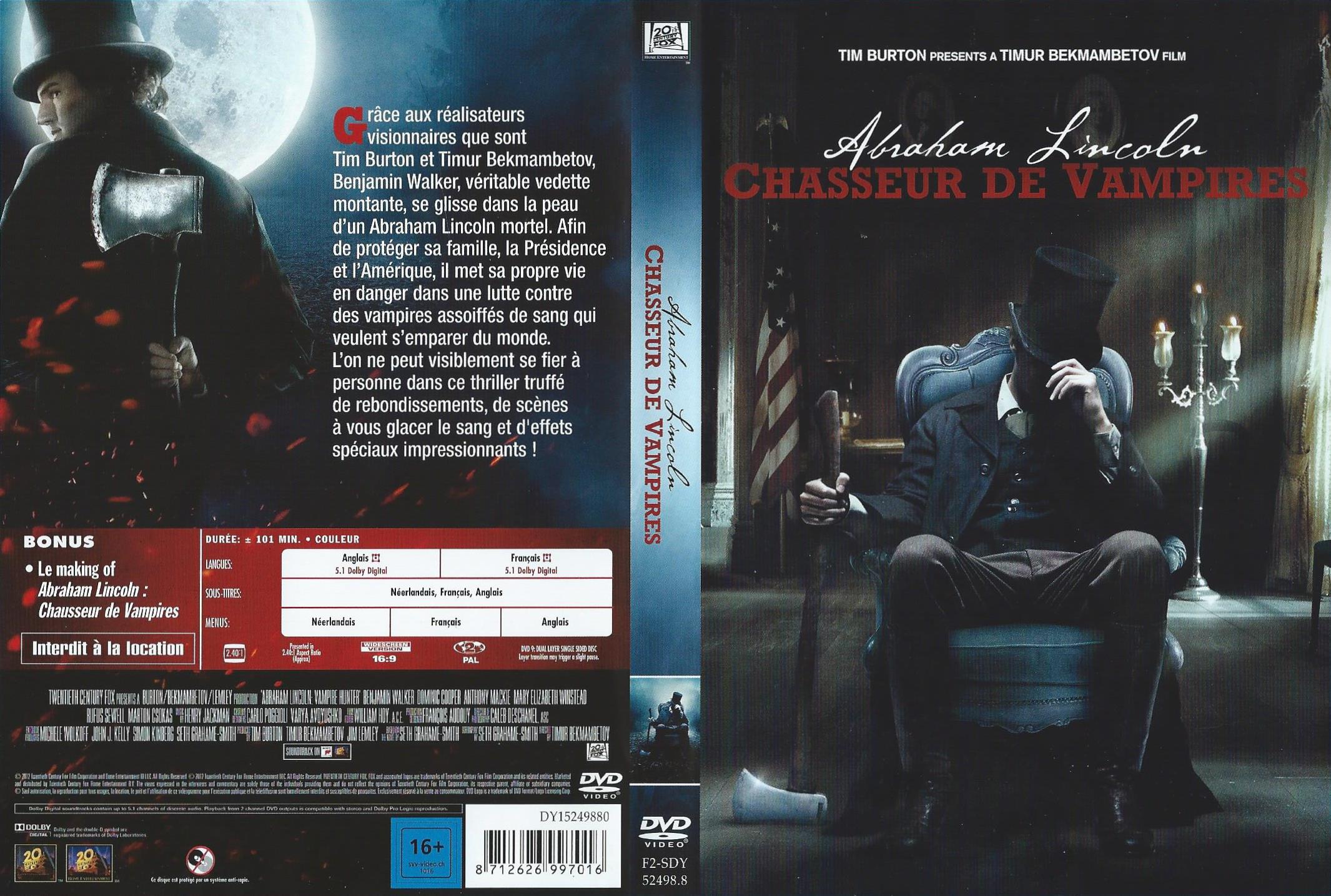 Jaquette DVD Abraham Lincoln chasseur de vampires