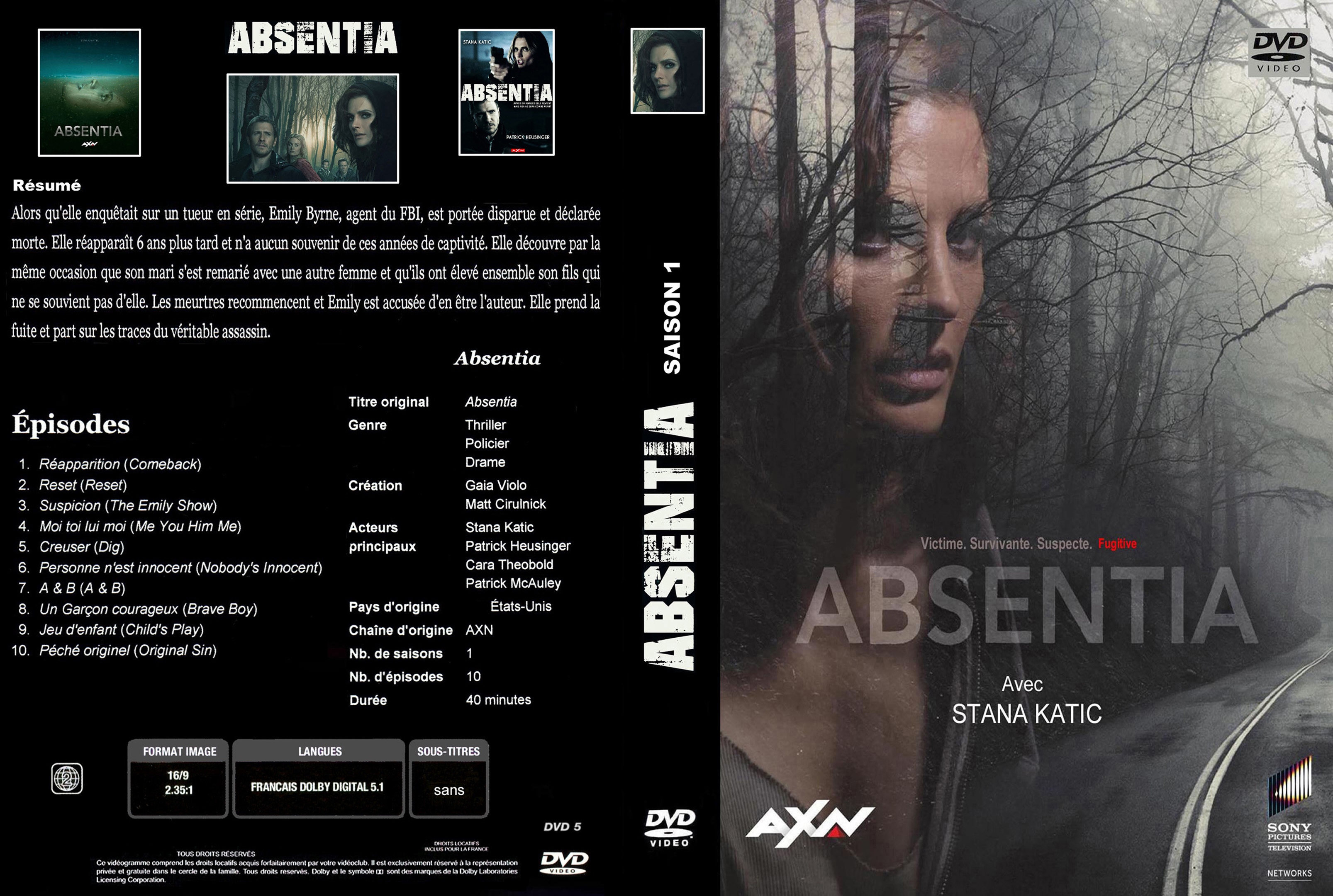 Jaquette DVD Absentia saison 1 custom