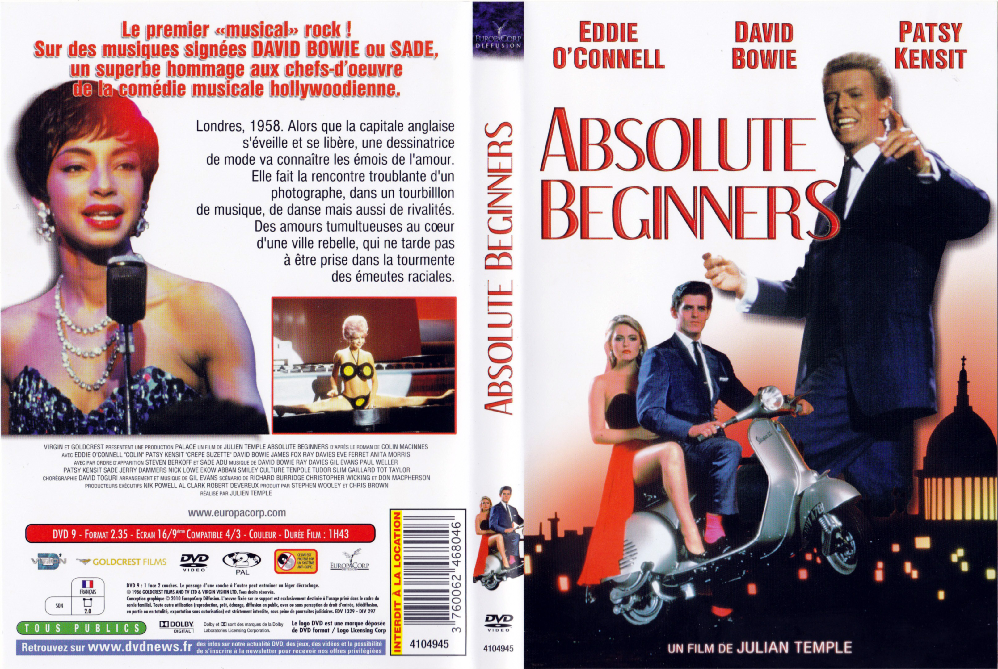 demanda ratón o rata Pareja Jaquette DVD de Absolute Beginners - Cinéma Passion