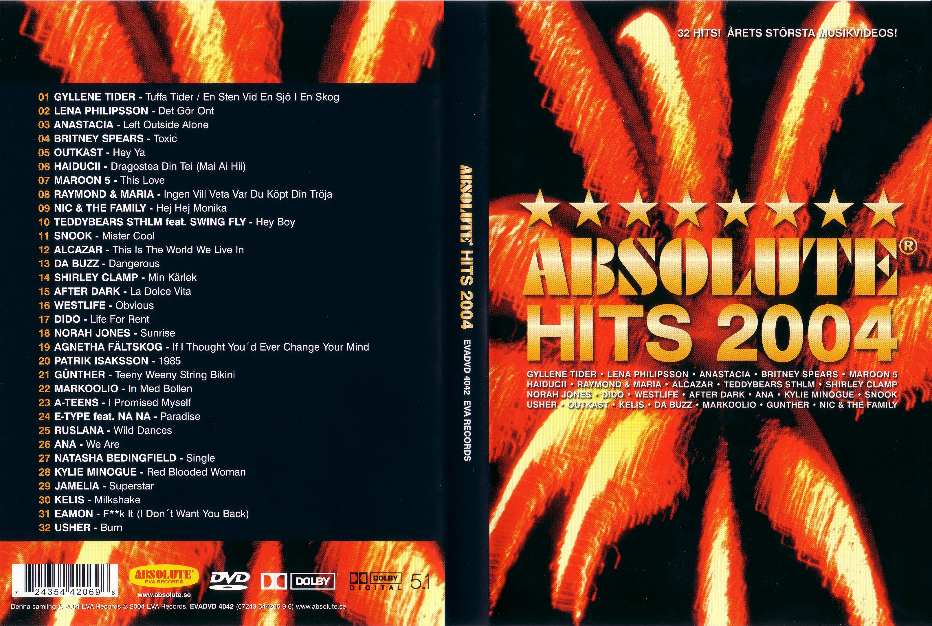 Jaquette DVD Absolute hits 2004