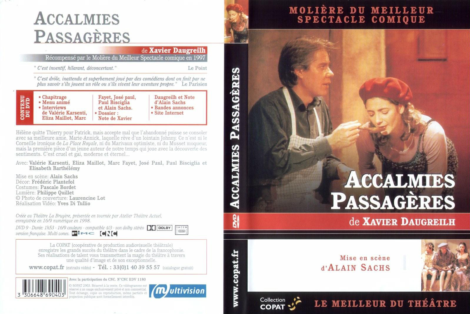 Jaquette DVD Accalmies passagres