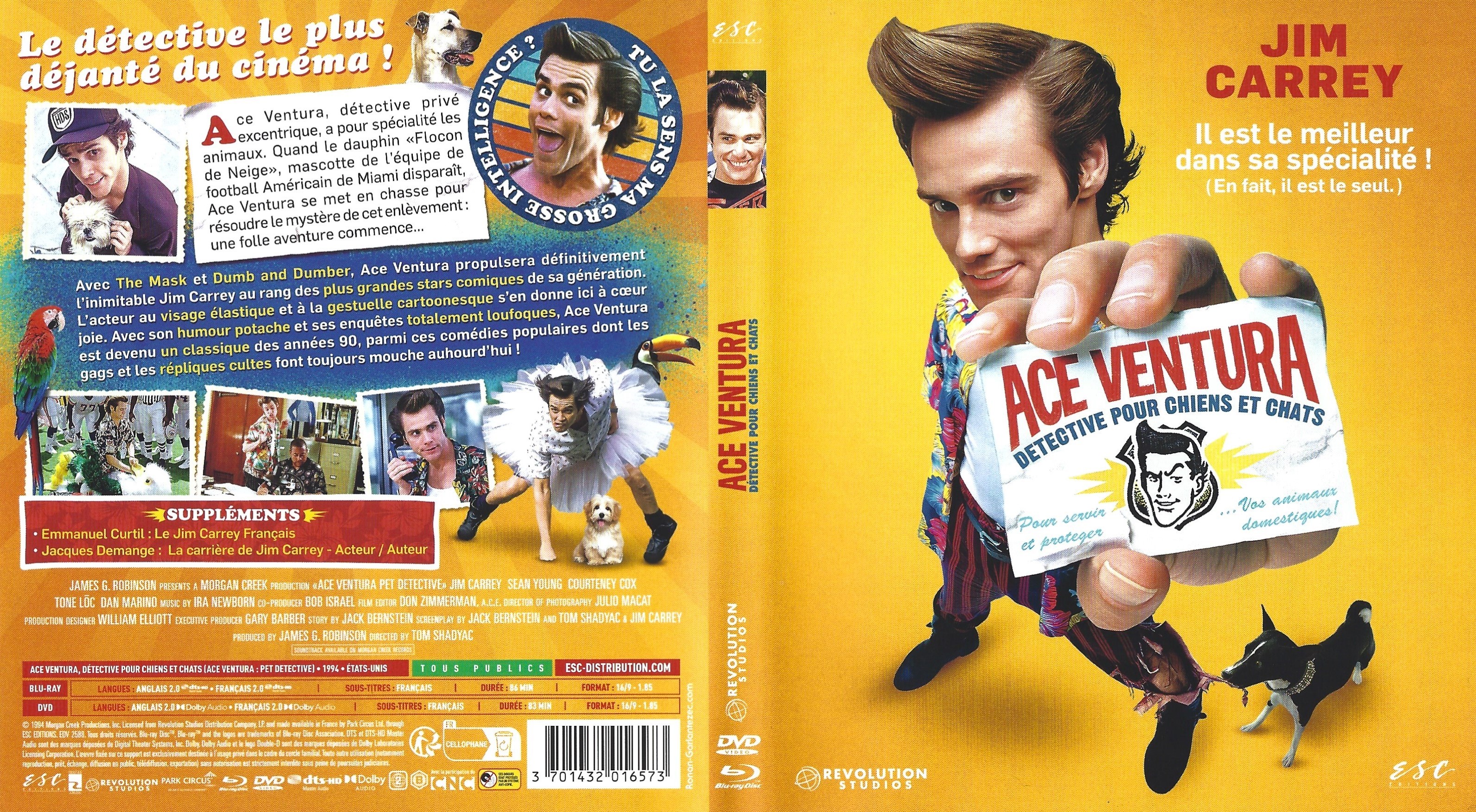 Jaquette DVD Ace Ventura detective pour chiens et chats (BLU-RAY)