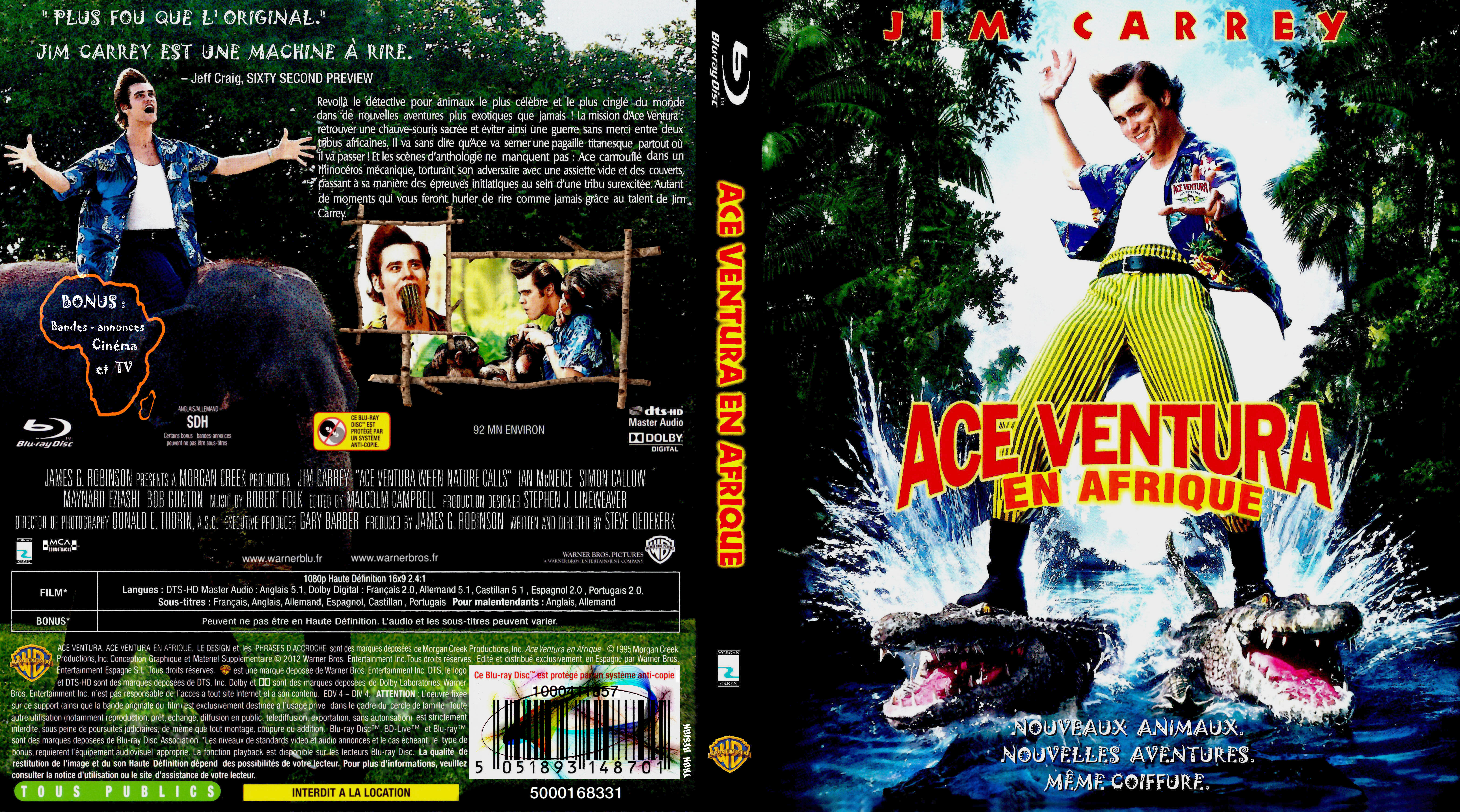 Jaquette DVD Ace Ventura en afrique custom (BLU-RAY)